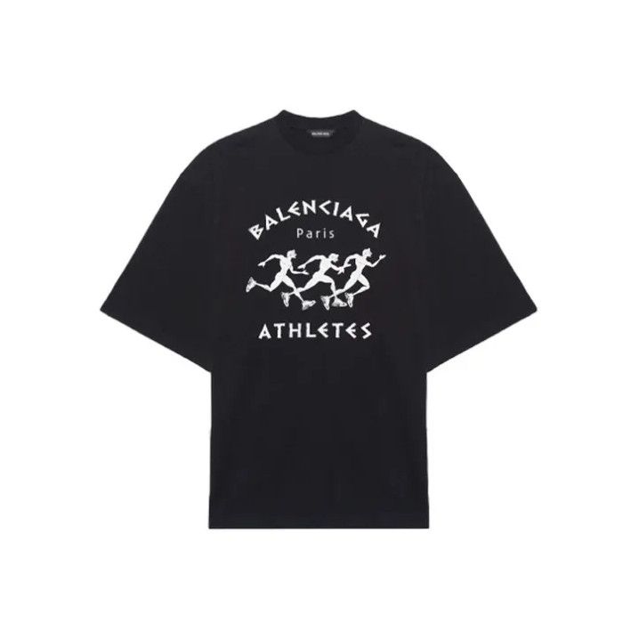 Balenciaga Balenciaga Black Marathon Graphic T-Shirt Size US M / EU 48-50 / 2 - 1 Thumbnail