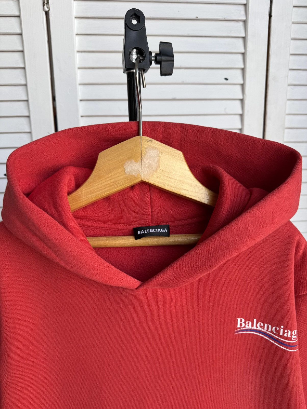 Balenciaga Balenciaga Campaign Wave Logo Pullover Hoodie Red Authentic Size US XXS / EU 40 - 7 Thumbnail