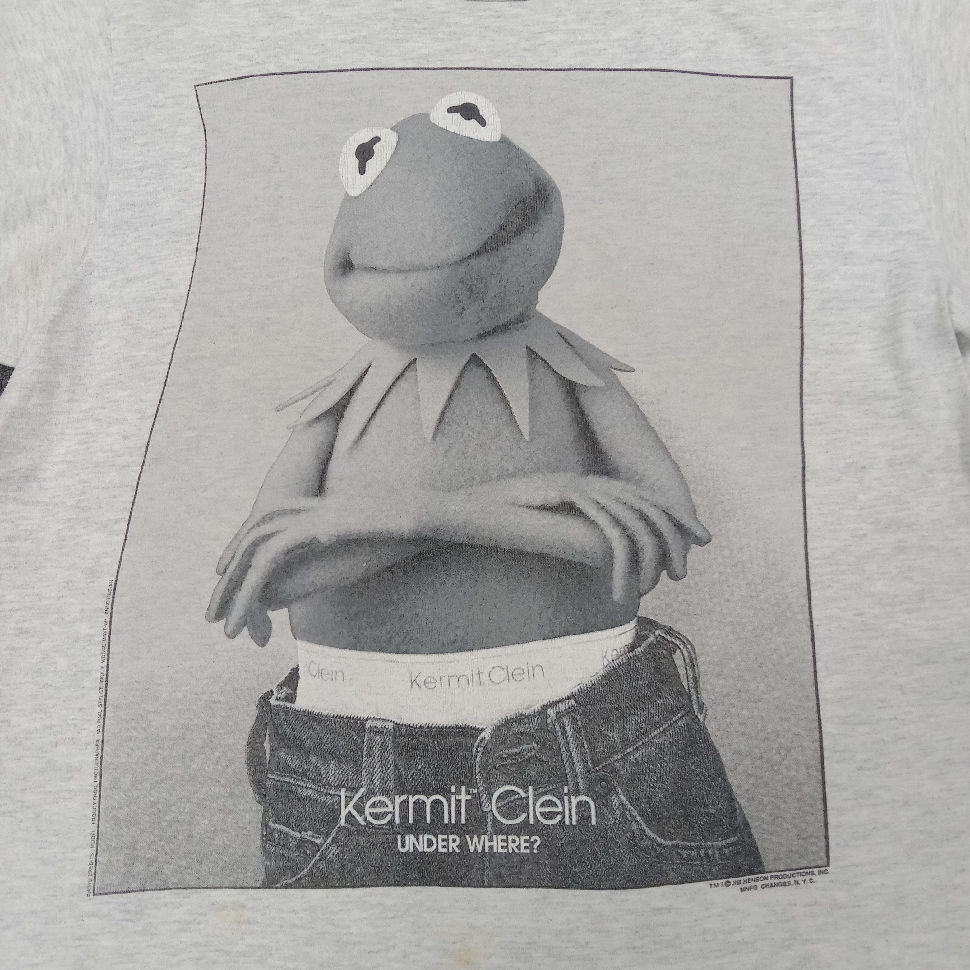 Vintage Calvin Klein Parody Kermit Clein The Muppets Tshirt C267N75 Size US L / EU 52-54 / 3 - 2 Thumbnail