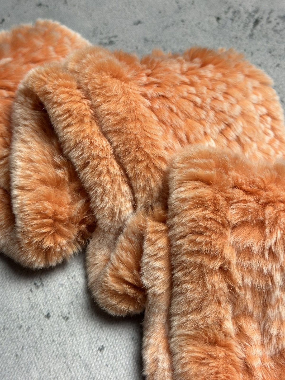 Vintage Mersmann Orange Rabbit Real Fur Scarf Hype Avant Garde Lux Size ONE SIZE - 5 Thumbnail
