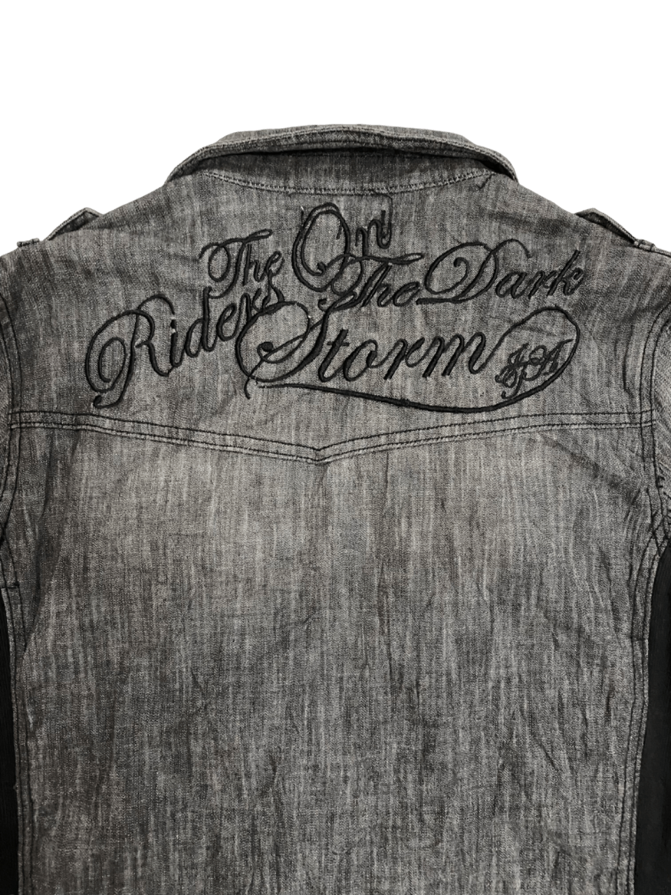 In The Attic Distressed Biker Zipper Denim Jacket Size US L / EU 52-54 / 3 - 4 Thumbnail