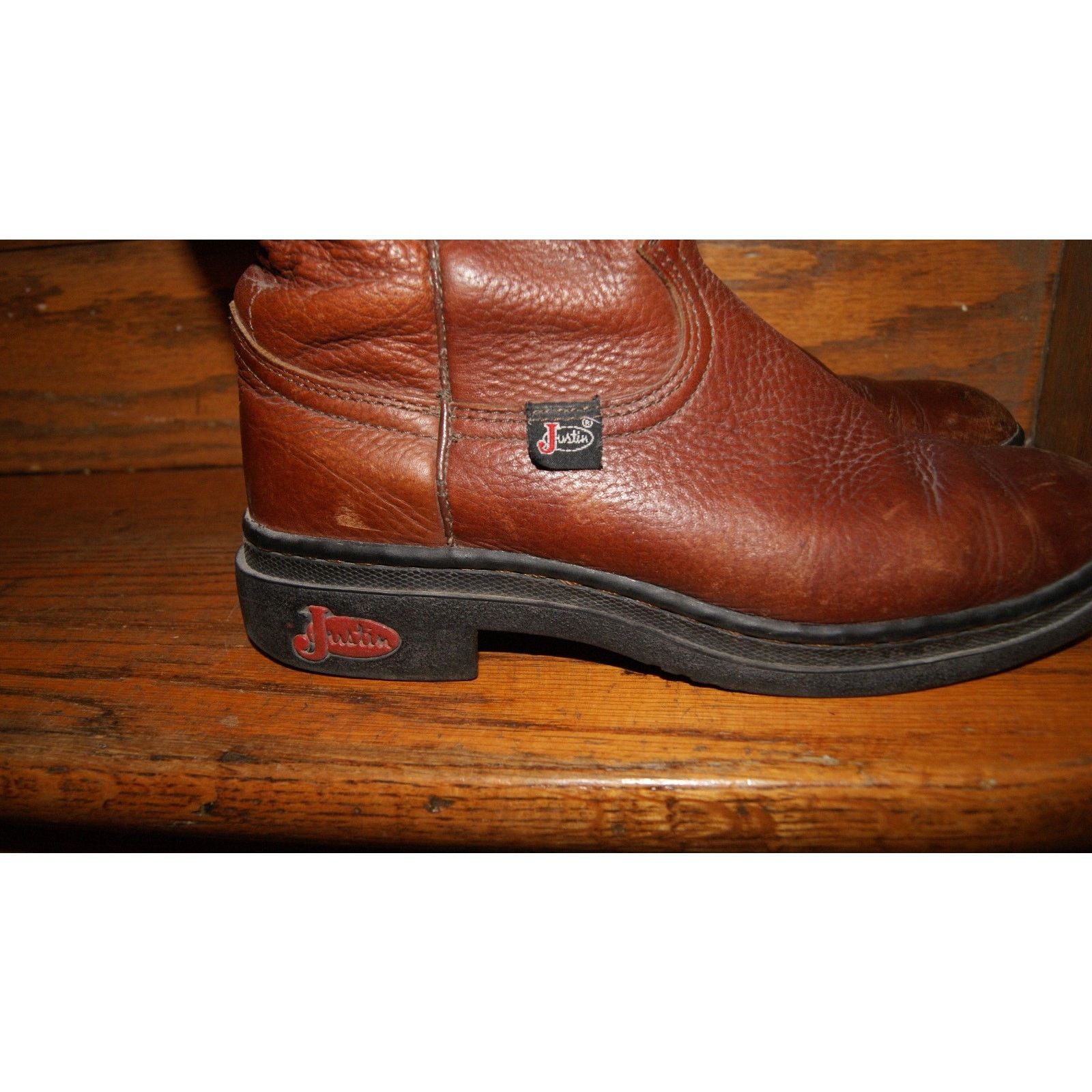 Justin Boots Justin Cowhide Ladies Boots L9011 Brown Rustic Leather 6.5B Size US 6.5 / IT 36.5 - 4 Thumbnail