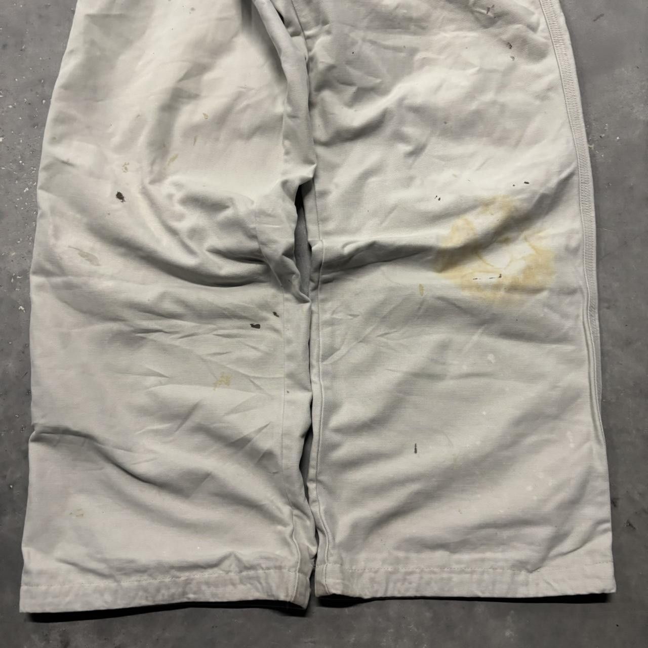 Japanese Brand × Vintage Crazy Vintage Y2K/2000s Baggy White Streetwear Workwear Skater Carpenter Pants! Size US 33 - 6 Thumbnail