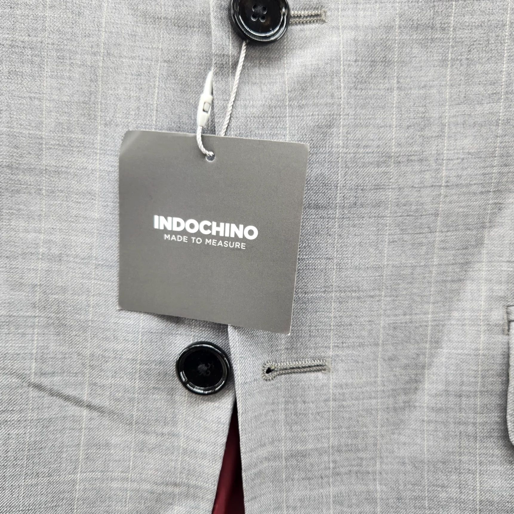 NWT Indochino Blazer Mens Small Gray Pin Stripe 100% Wool Lined Modern Stylish Shirt?