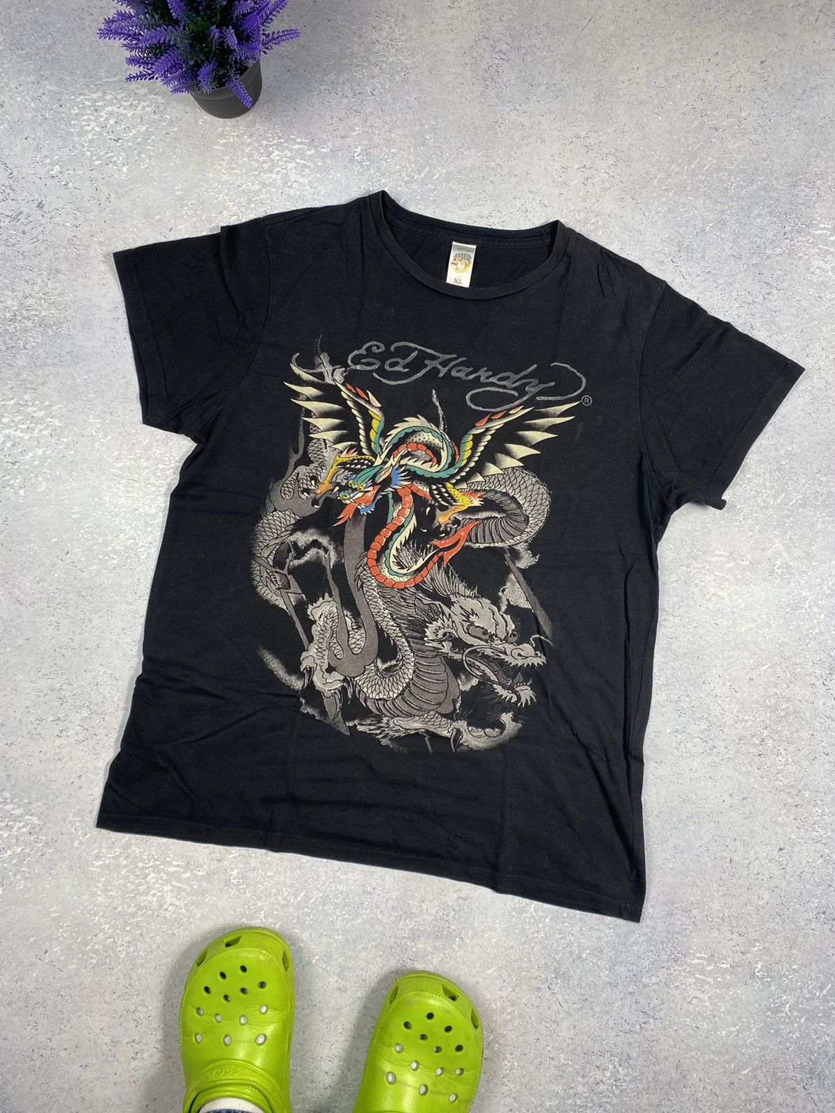 Ed Hardy Ed Hardy Men’s Black T-shirt With Big Logo Size XL Size US XL / EU 56 / 4 - 1 Thumbnail