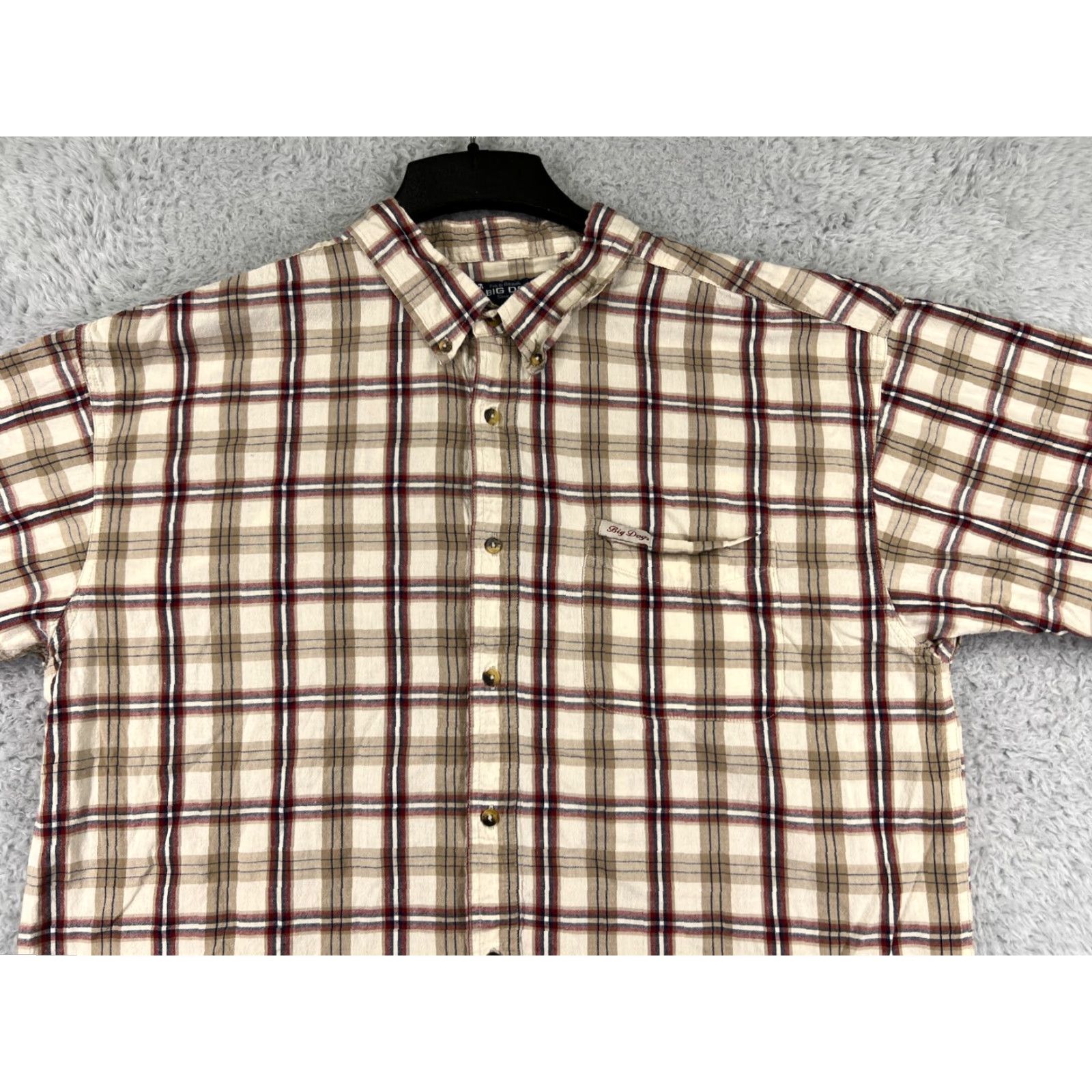 Big Dogs VINTAGE Big Dogs Shirt Mens 2XL Beige Plaid 100% Cotton Button-Up Pocket Collared Slim Fit 90s Theme Mens Size US XXL / EU 58 / 5 - 4 Thumbnail
