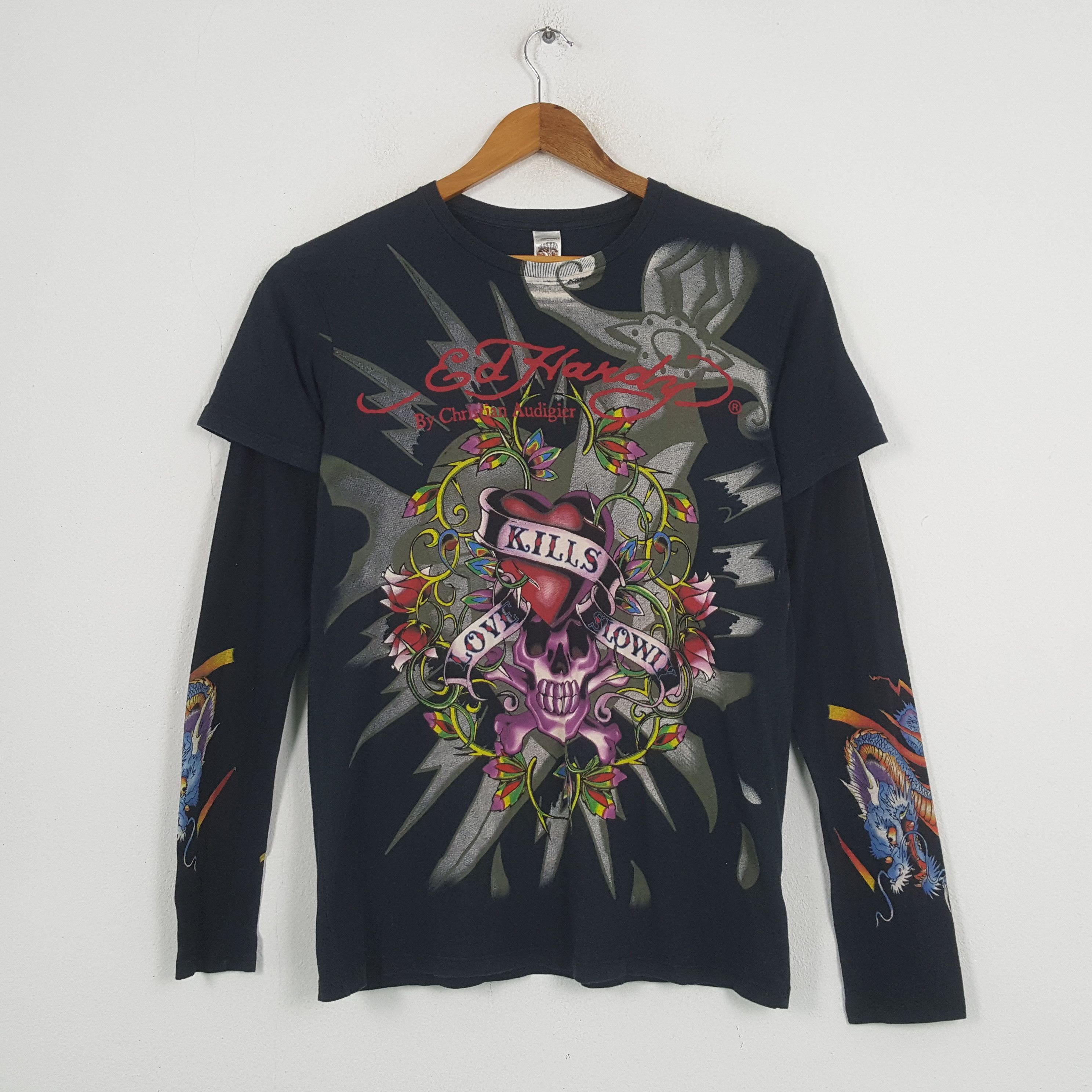Christian Audigier × Ed Hardy × Vintage Vintage Ed Hardy x Christian Audigier Art T-shirt C285N67 Size US L / EU 52-54 / 3 - 3 Thumbnail