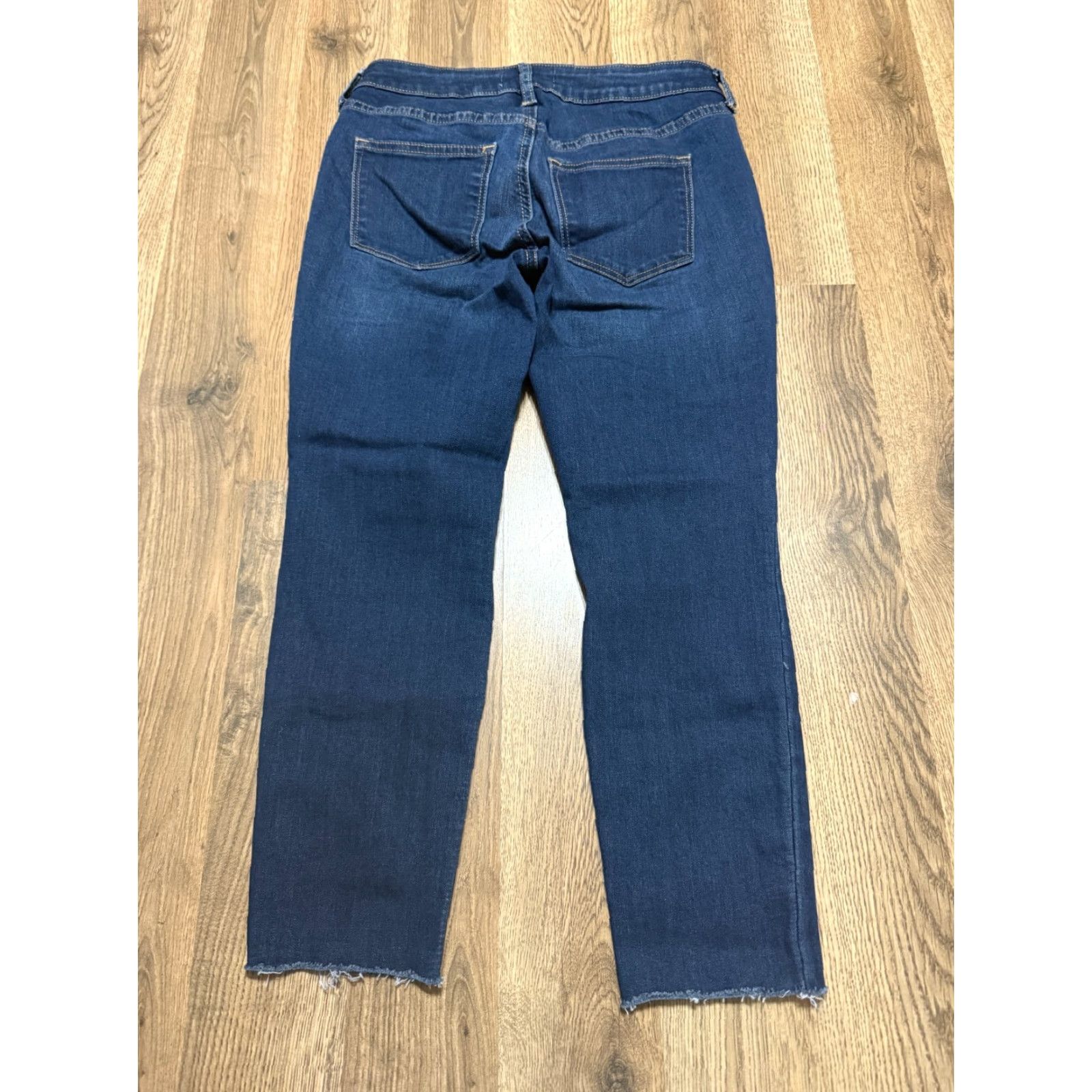 Vintage Sonoma Jeans Women 4PS Blue Denim Dark Wash Skinny Frayed Hem Size 28" / US 6 / IT 42 - 2 Thumbnail