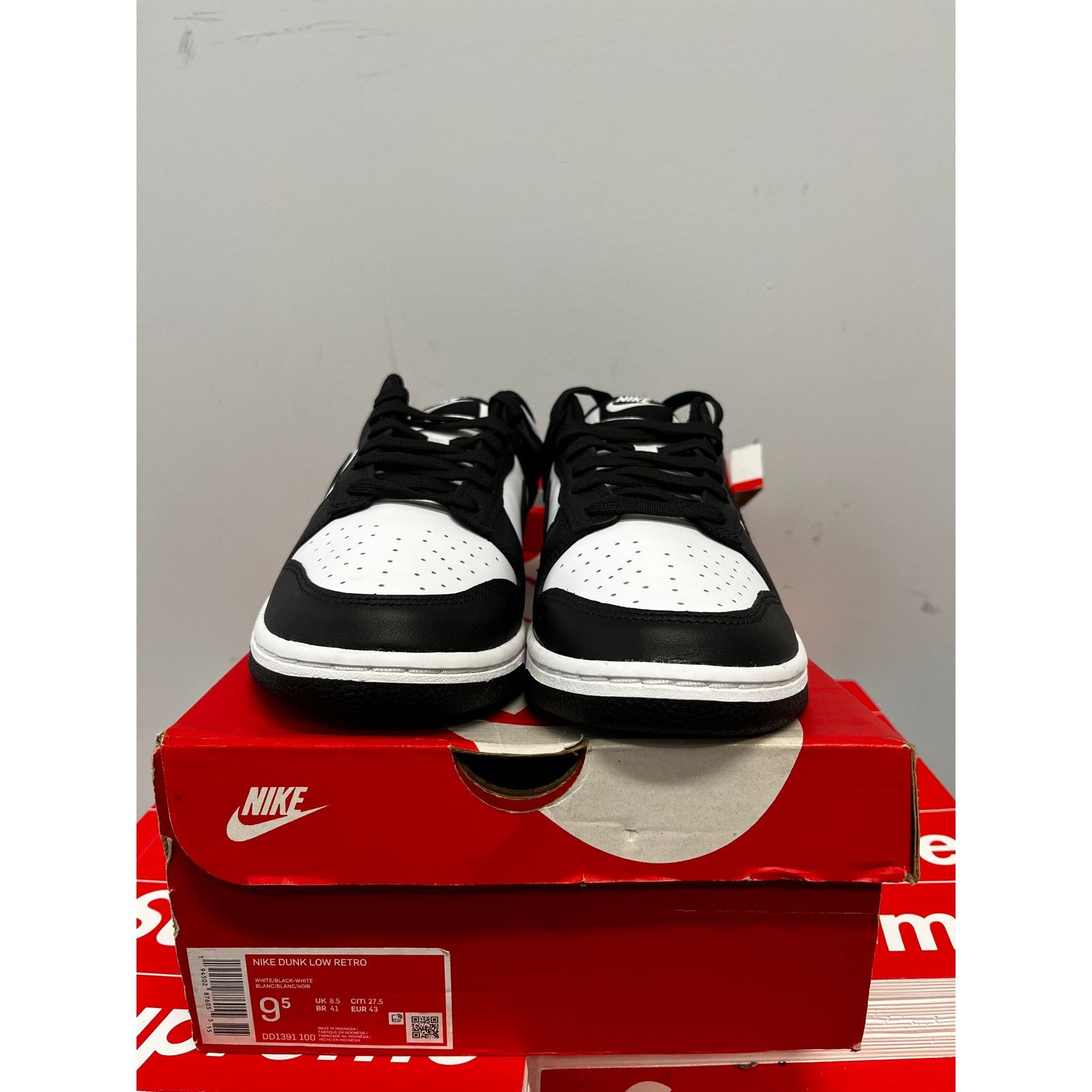 Nike Nike Dunk Low Retro White Black Panda Size 9.5 NEW Size US 9.5 / EU 42-43 - 2 Thumbnail