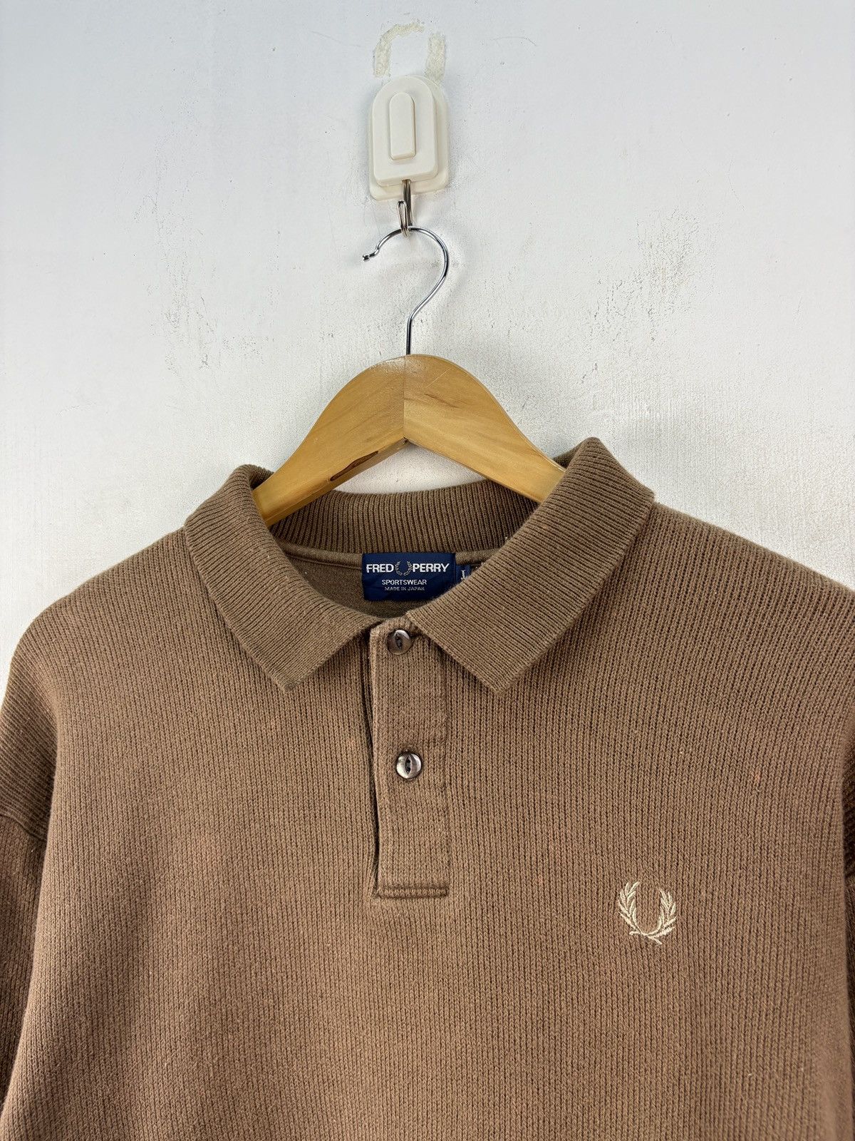 Fred Perry Vintage 90s Fred Perry Sweater Cable Jumper Knitwear Boxy Size US L / EU 52-54 / 3 - 2 Thumbnail