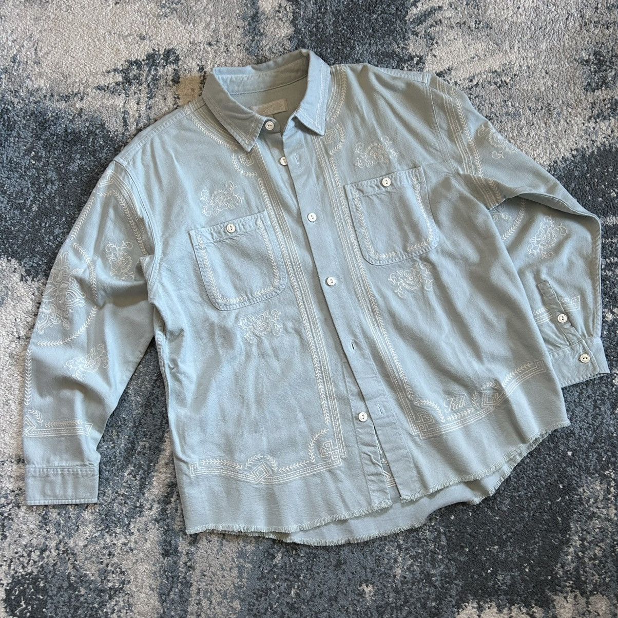 Kith SPRiNG 2024 RAW HEM DENiM APOLLO SHiRT STONE WASH EMBROiDERY Size US M / EU 48-50 / 2 - 2 Thumbnail