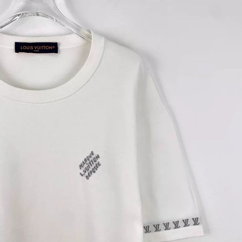Louis Vuitton Louis Vuitton 24 white monogrammed cotton crew neck short Size US XL / EU 56 / 4 - 3 Thumbnail