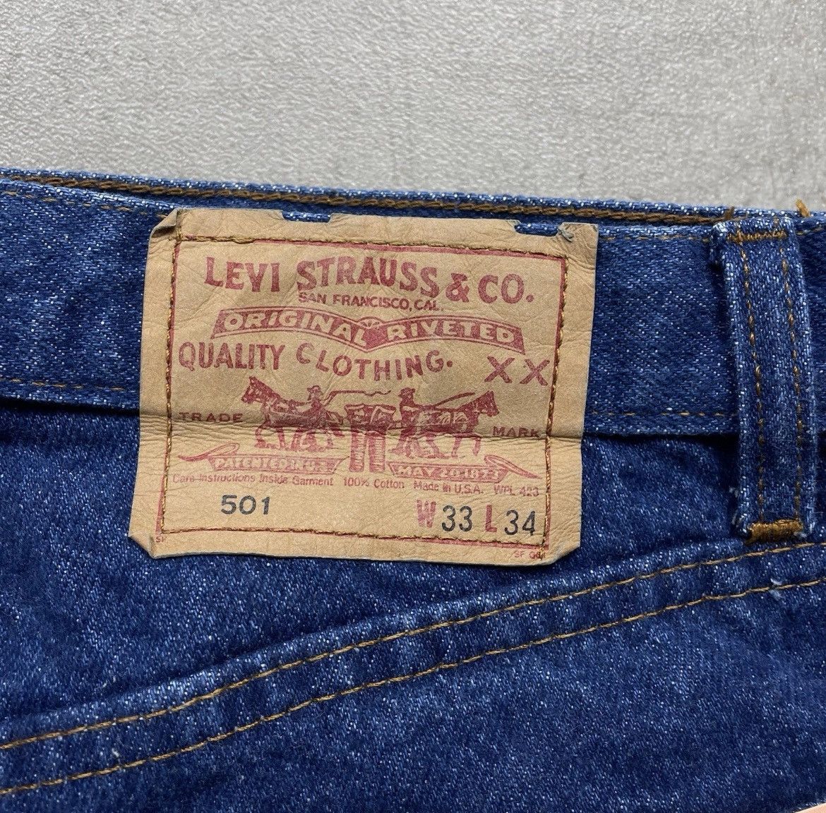 Levi's Levis 501 Made in USA new 1987 33x34 Shrink to fit. Size US 33 - 2 Thumbnail