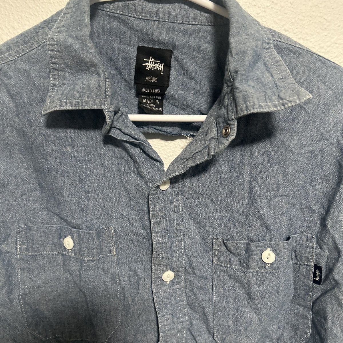 Stussy Stussy Vintage Reconstructed Blue Denim Cropped Button Up Size M / US 6-8 / IT 42-44 - 5 Thumbnail