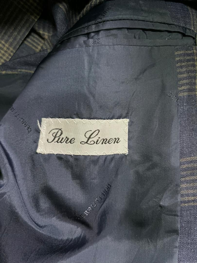 Cerruti 1881 Vintage CERRUTI 1801 Pure Linen Plaid Blazer Made in Italy Size US L / EU 52-54 / 3 - 4 Thumbnail