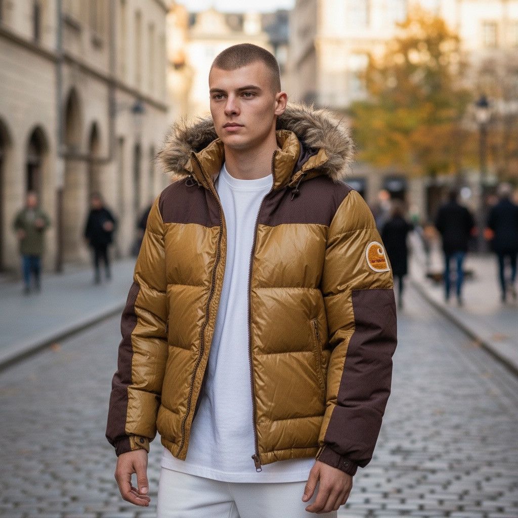 Carhartt Vintage Carhart Sofileta Down Puffer Jacket desgin Hoodie Size US L / EU 52-54 / 3 - 2 Thumbnail