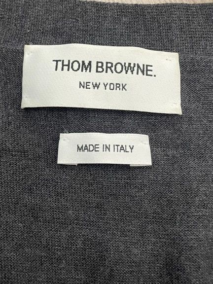 Thom Browne Thom Browne Dark gray four-striped wool cardigan jacket 250 Size US L / EU 52-54 / 3 - 5 Thumbnail