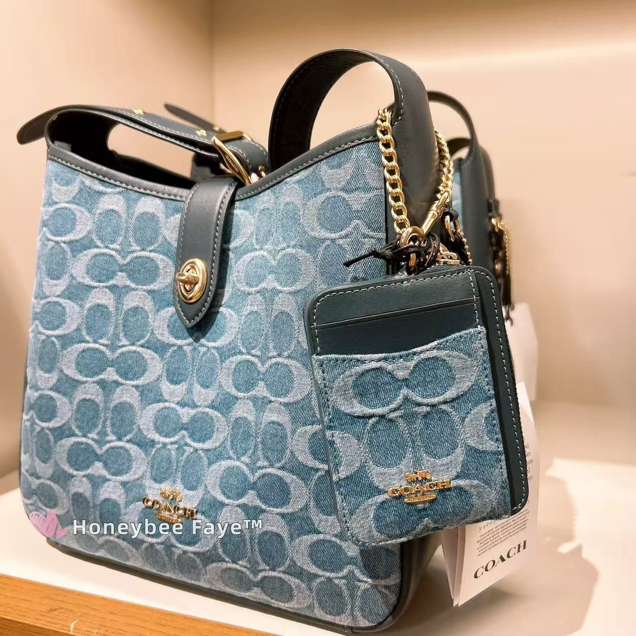 Coach Zip Card Case In Signature Denim CDM29 Size ONE SIZE - 3 Thumbnail