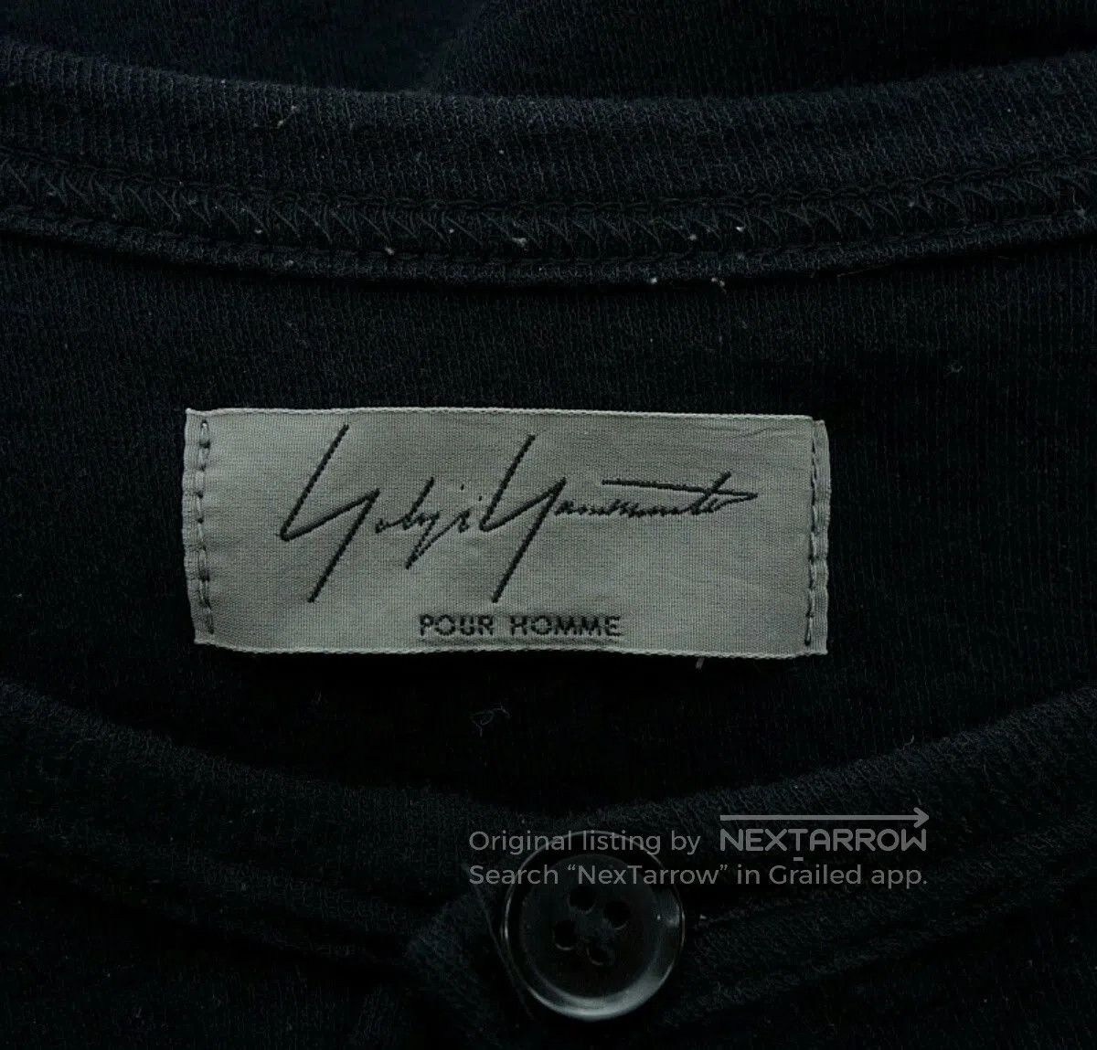 Yohji Yamamoto YOHJI YAMAMOTO 12SS Men's Black Cotton Henley Knit. Size US L / EU 52-54 / 3 - 5 Thumbnail