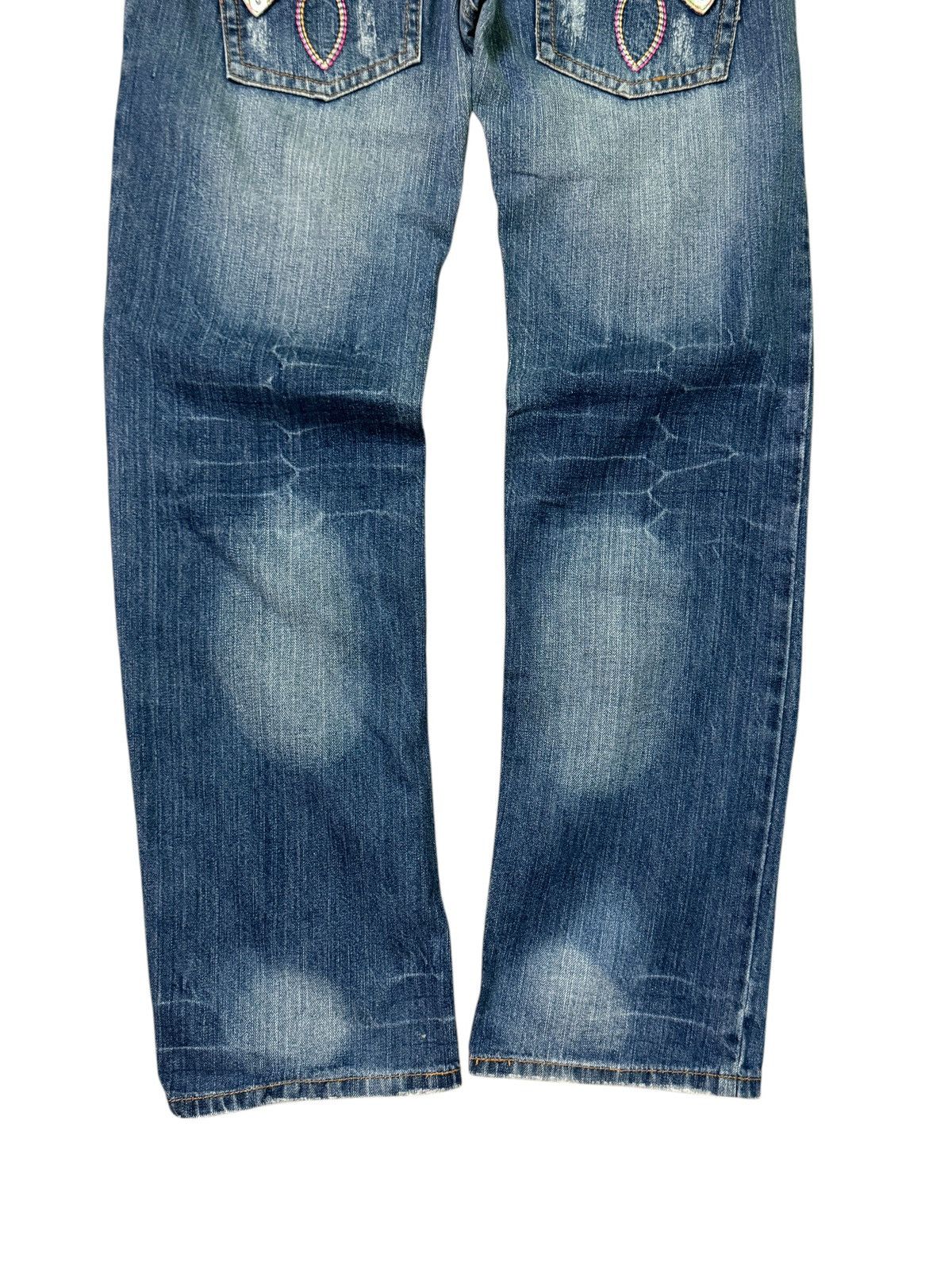 Hysteric Glamour BLUE MOON BLUE DOUBLE WAIST COLOURFUL EMBROIDERY DENIM Size US 29 - 14 Thumbnail