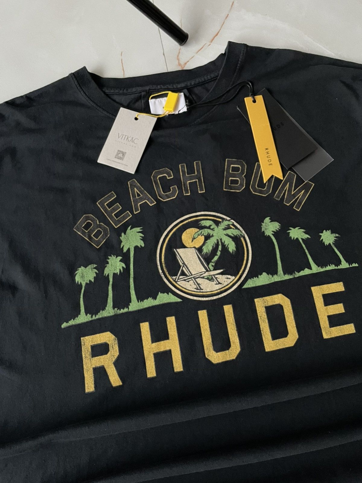 Rhude RHUDE VTG BLACK PALMERA TEE Size US XL / EU 56 / 4 - 6 Thumbnail