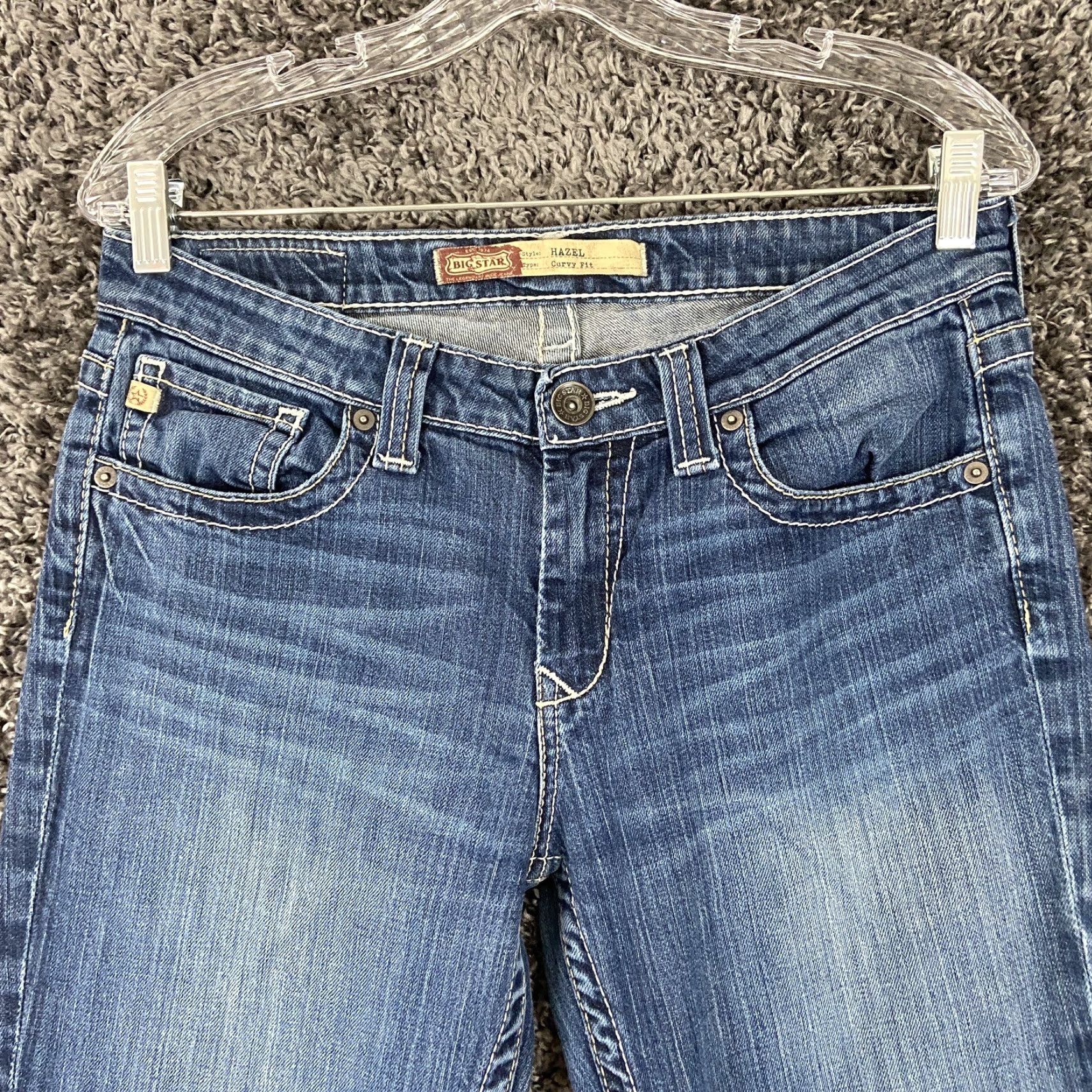 Vintage Big Star Hazel Curvy Fit Heavy Stitch Blue Jeans Women’s 29R Size 29" - 3 Thumbnail