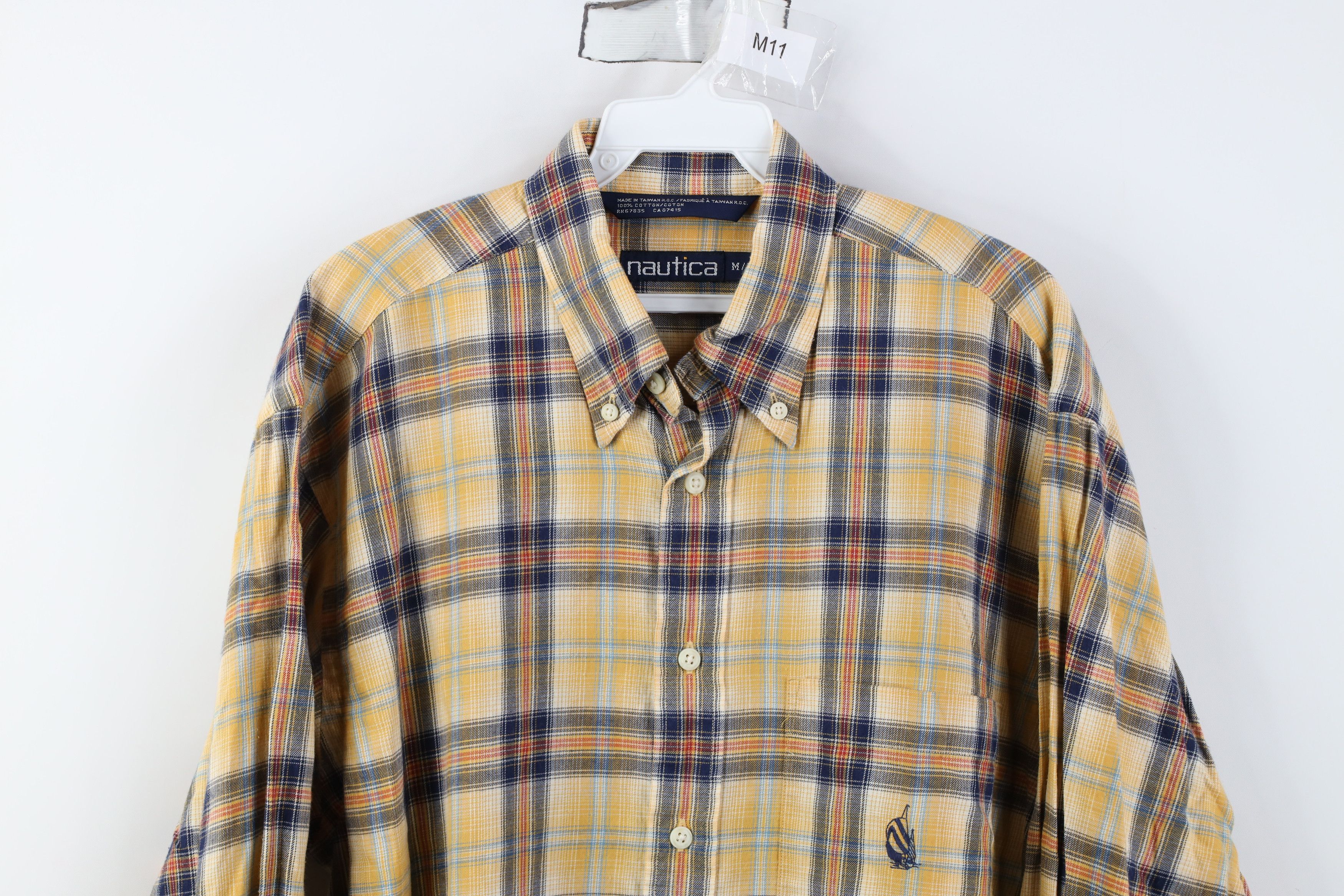 Nautica Vintage 90s Nautica Flannel Collared Button Down Shirt Plaid Size US M / EU 48-50 / 2 - 2 Thumbnail