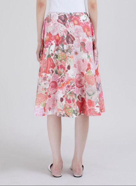 Marni oc11z0525 Floral Printed Midi Skirt in Multicolor Size 30" / US 8 / IT 44 - 2 Thumbnail