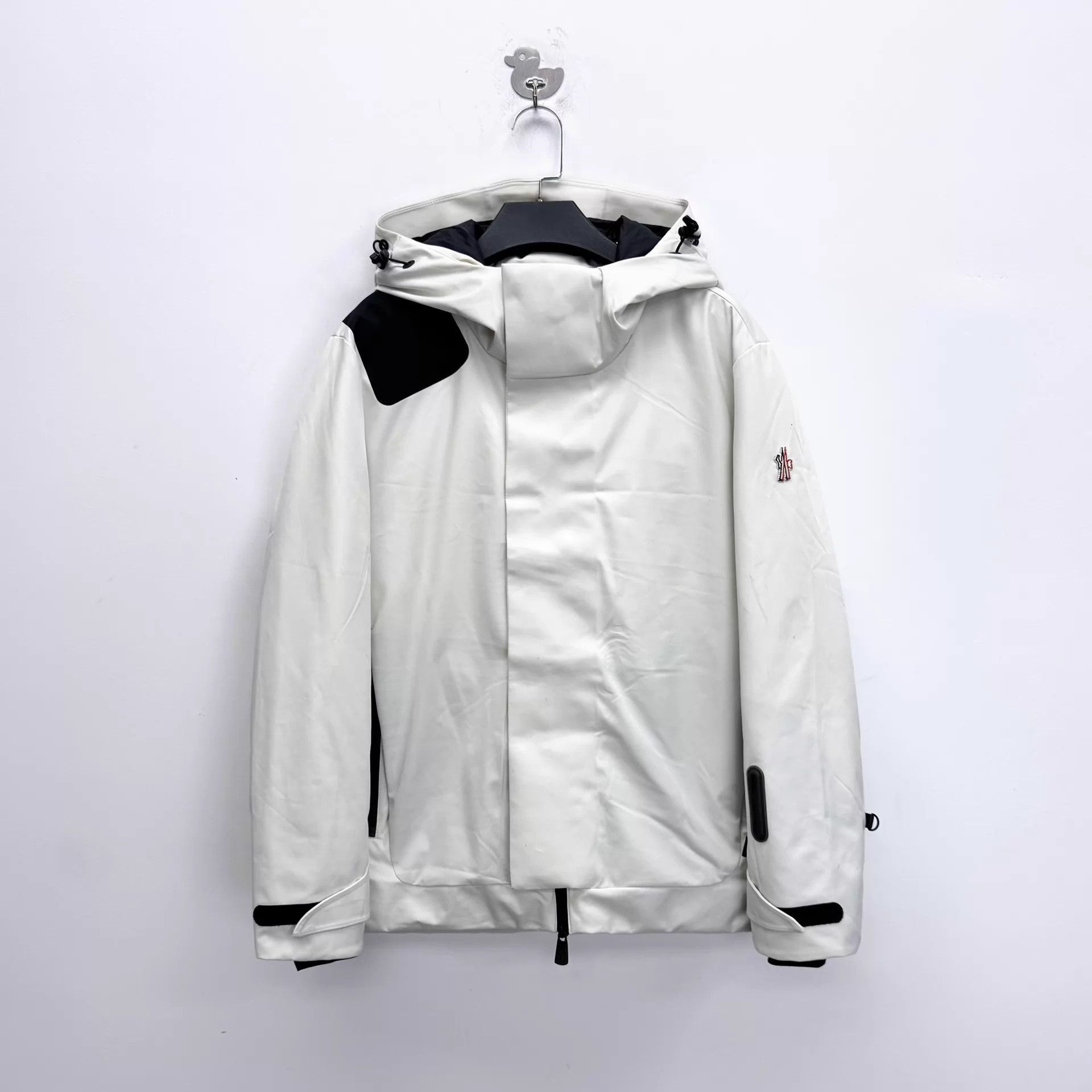 Moncler White Hooded Light Jacket with Black Accents Size US S / EU 44-46 / 1 - 1 Thumbnail
