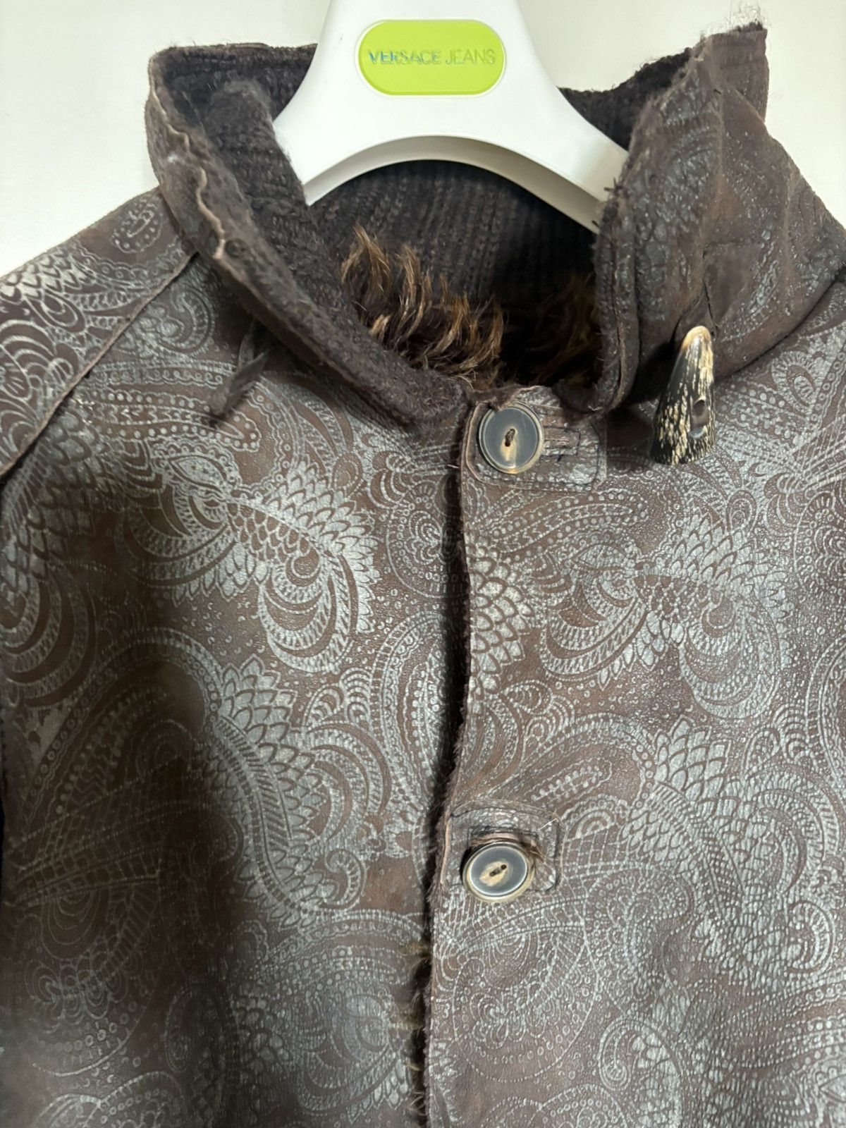 Cavalli Class 100% sheep skin coat IT 52 , 100% virgin wool Size US L / EU 52-54 / 3 - 4 Thumbnail