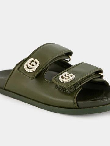 Gucci o1loc1c0326 816633 Women's Sandals With Crystal Double G Size US 9.5 / IT 39.5 - 6 Thumbnail