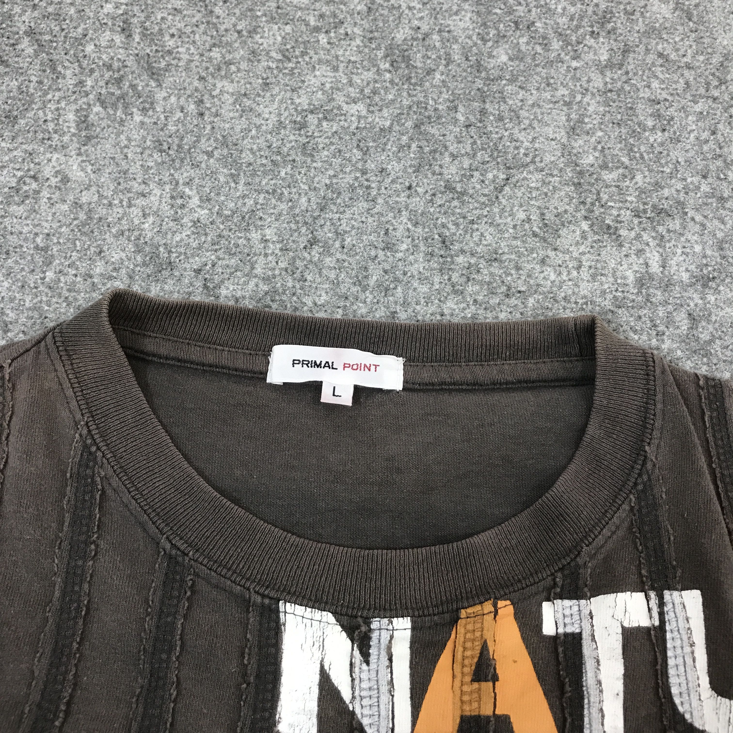 If Six Was Nine × Japanese Brand × KMRii JAPAN NATURE PATCHWORK STRIPED DESIGN BROWN FADED TSHIRTS Size US L / EU 52-54 / 3 - 7 Thumbnail
