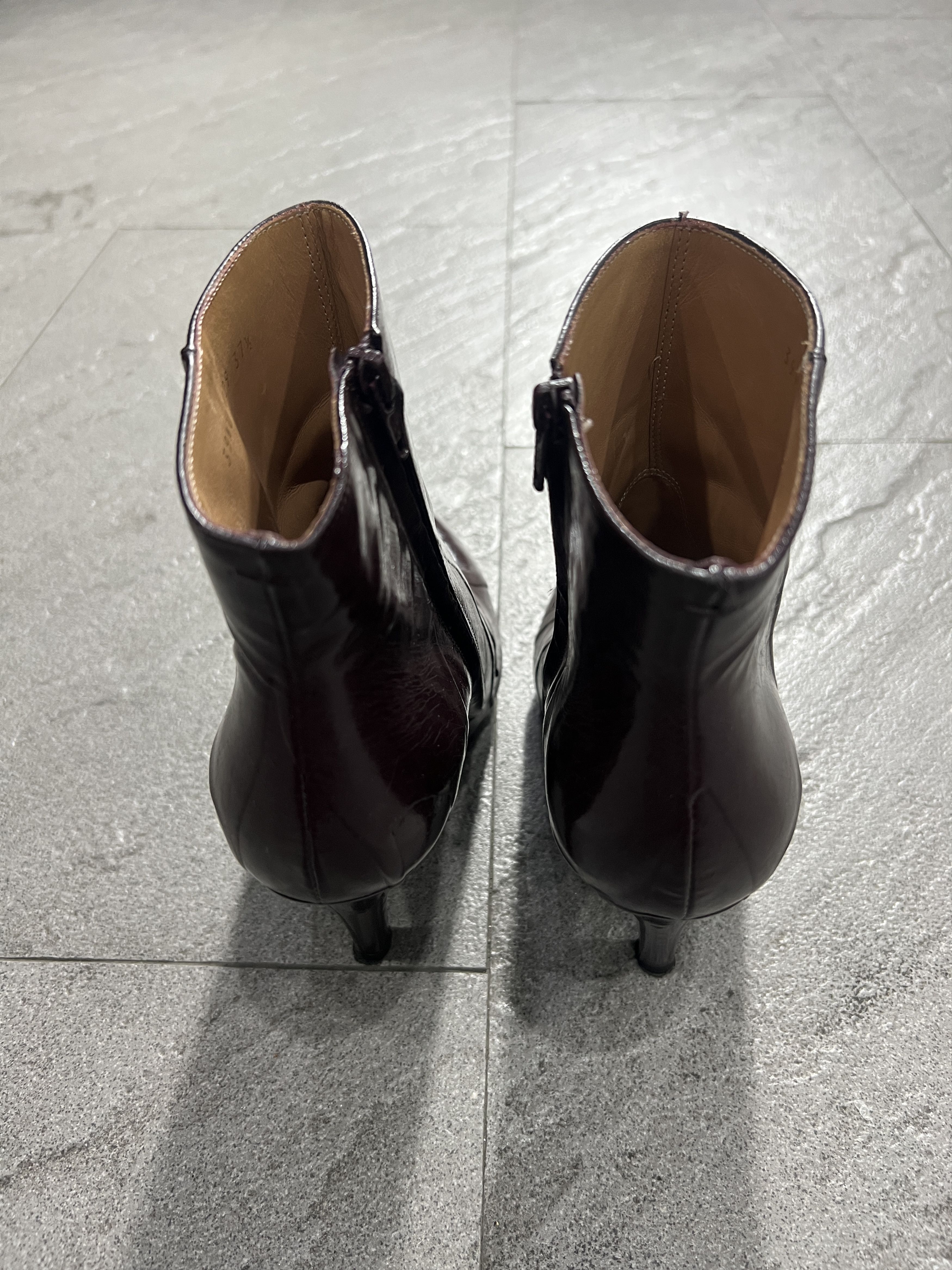 Maison Margiela Maison Martin Margiela Oxblood Patent Leather Ankle Boots Size US 7.5 / IT 37.5 - 6 Thumbnail
