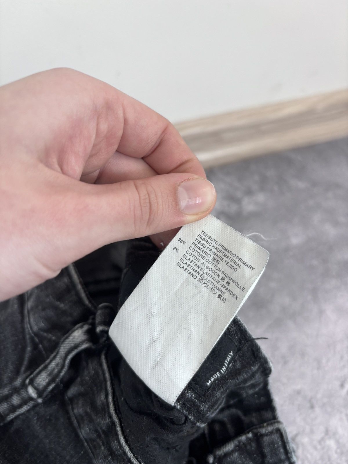 Dsquared2 Dsquared2 Men’s Black/Gray Wash Ripped Denim Jeans Size US 34 / EU 50 - 10 Thumbnail
