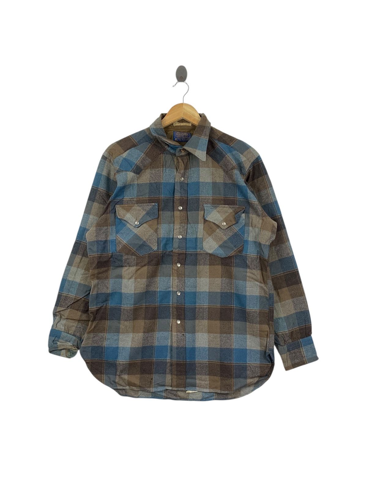 Pendleton Vintage PENDLETON USA Pure Virgin Wool Casual Tee Shirt Size US L / EU 52-54 / 3 - 1 Thumbnail