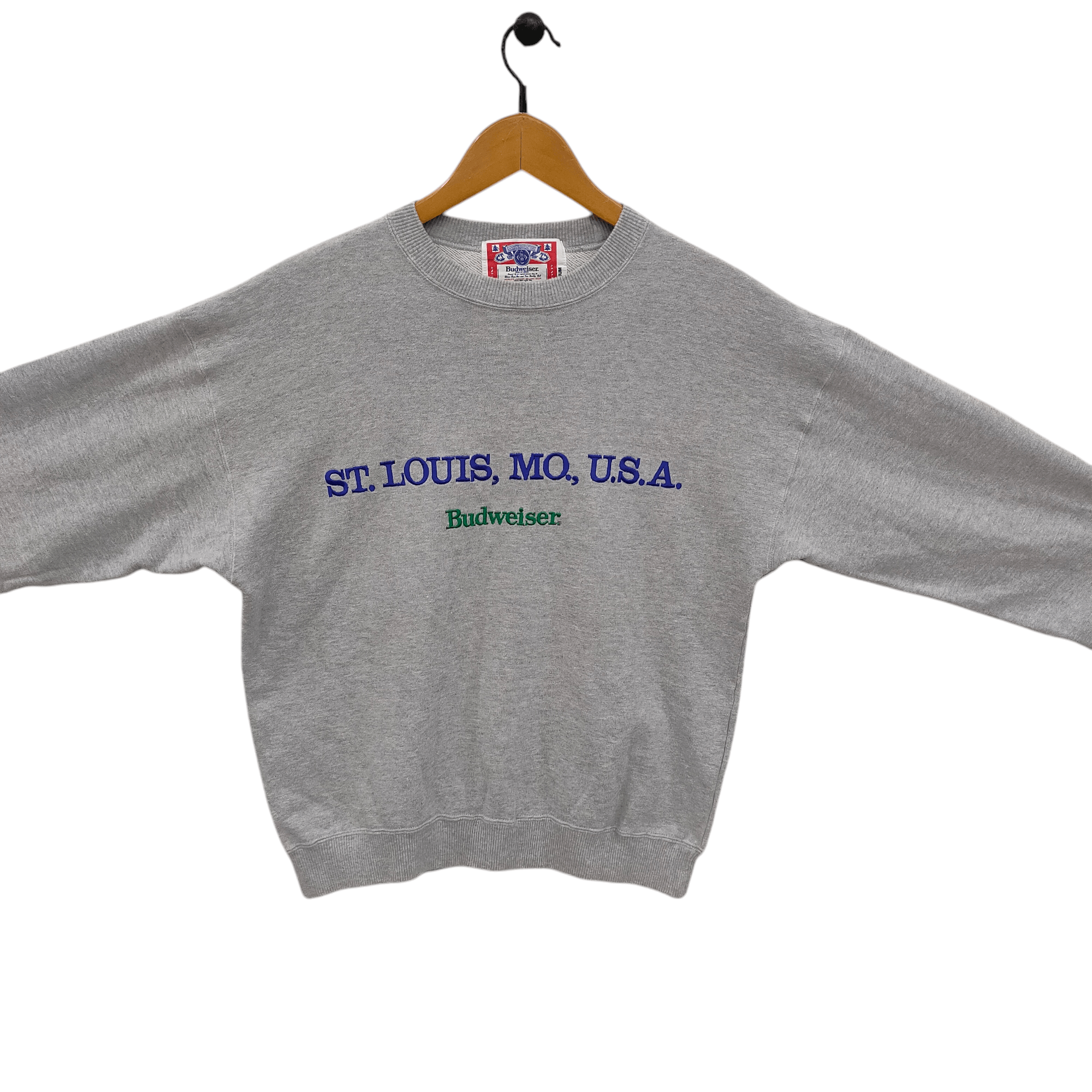 American Apparel × Budweiser × Vintage 90s Budweiser Sweatshirt Vintage Embroidery St. Louis MQ USA Size US M / EU 48-50 / 2 - 2 Thumbnail