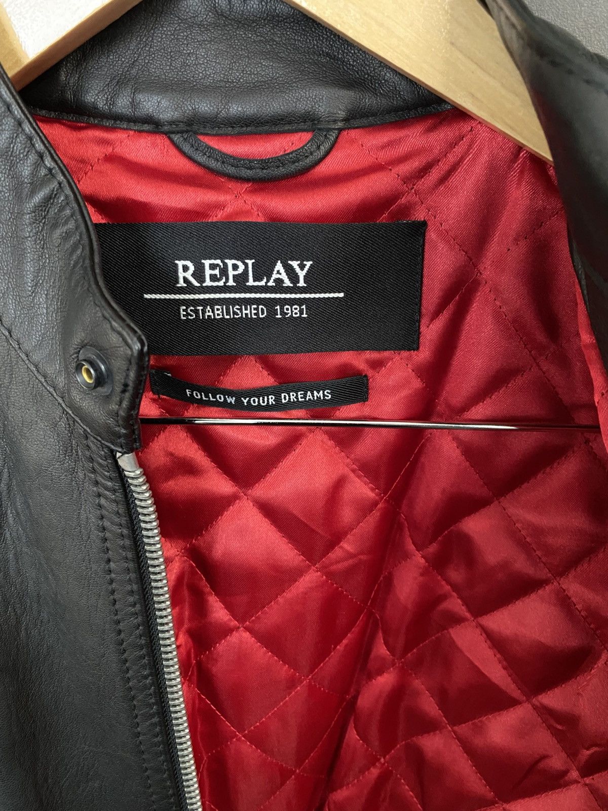 Replay Replay Cafe Racer Leather Jacket Size US XS / EU 42 / 0 - 3 Thumbnail