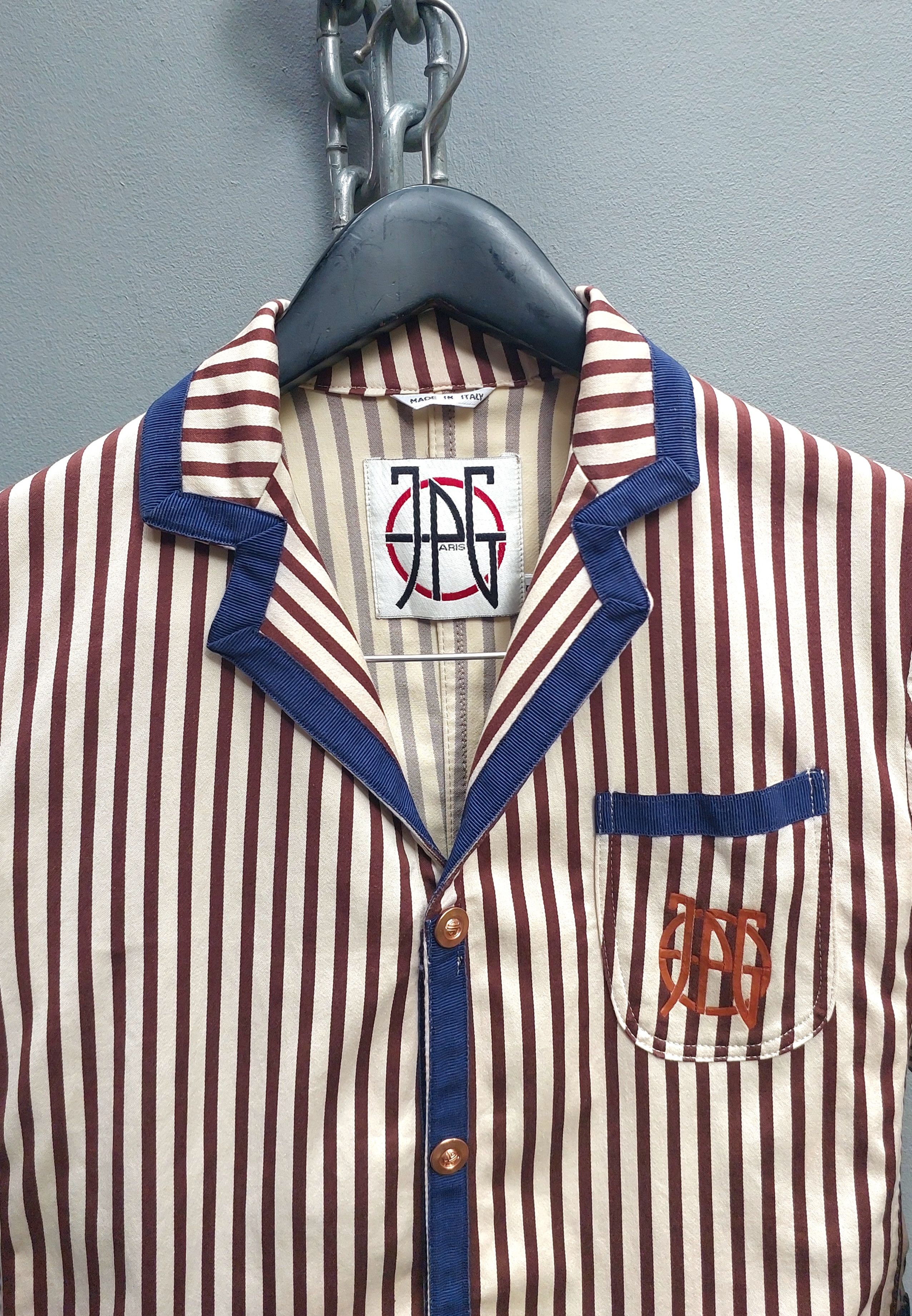 Jean Paul Gaultier Jean Paul Gaultier x Vintage Jeans Striped Blazer Size S / US 4 / IT 40 - 1 Thumbnail