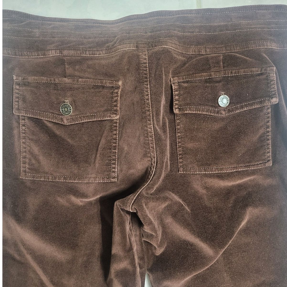 Hollister Y2K Hollister Dark Brown Velour Stretch Flare Pants - Jr. 9 Size 32" / US 10 / IT 46 - 3 Thumbnail