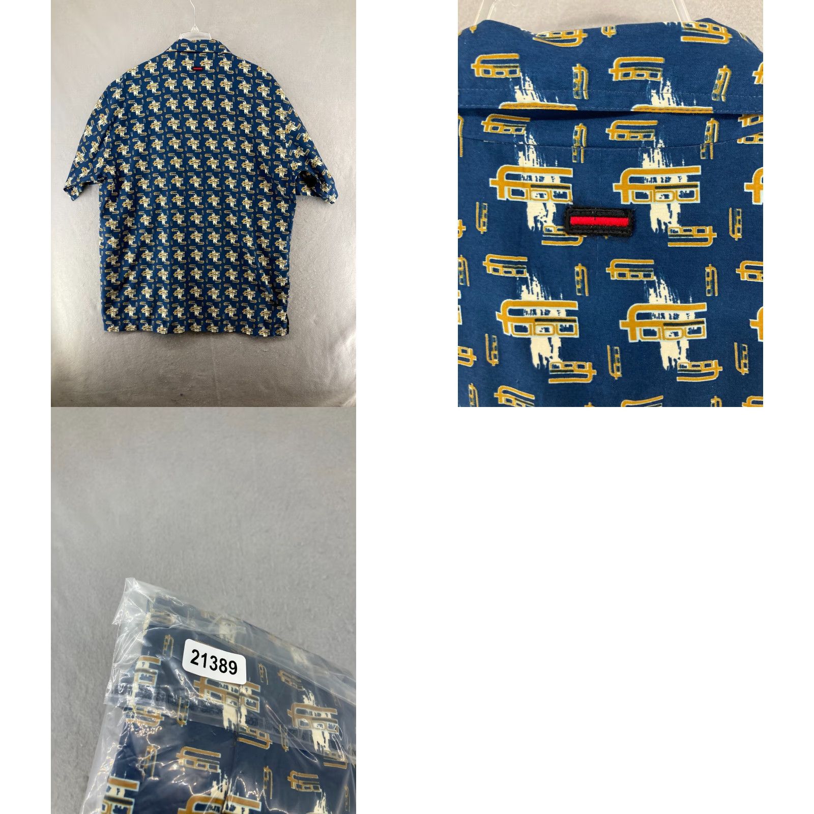 Fubu FUBU Mens Button-Up Shirt XL Blue Hip Hop 90s Graphic Print Collared Short Sleeve Relaxed Fit Casual Size US XL / EU 56 / 4 - 8 Thumbnail