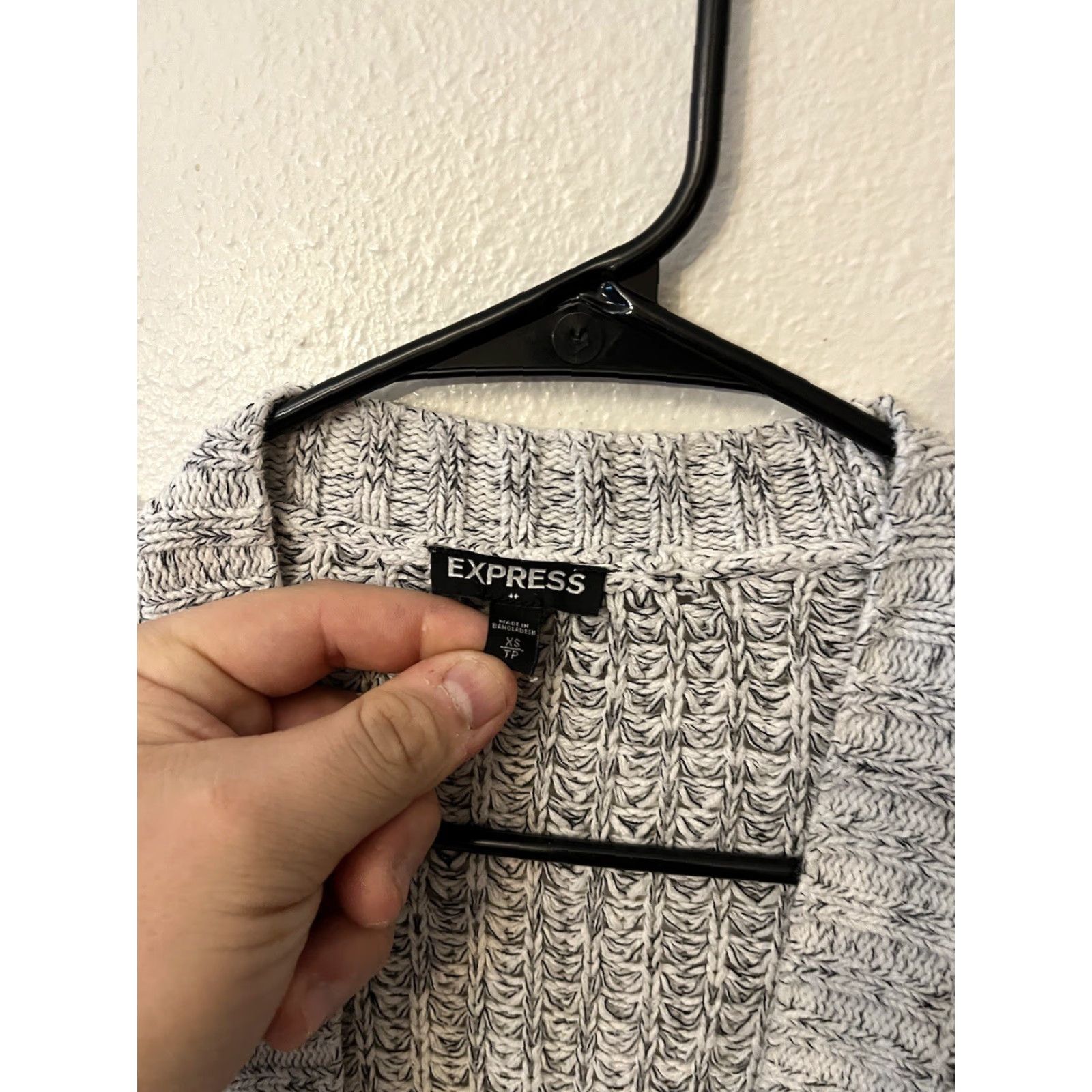 Express Express Cardigan Women’s XS Open Long Sleeve Lightweight Gray Sweater Regular Fit Cotton Blend Knit Size XS / US 0-2 / IT 36-38 - 3 Thumbnail
