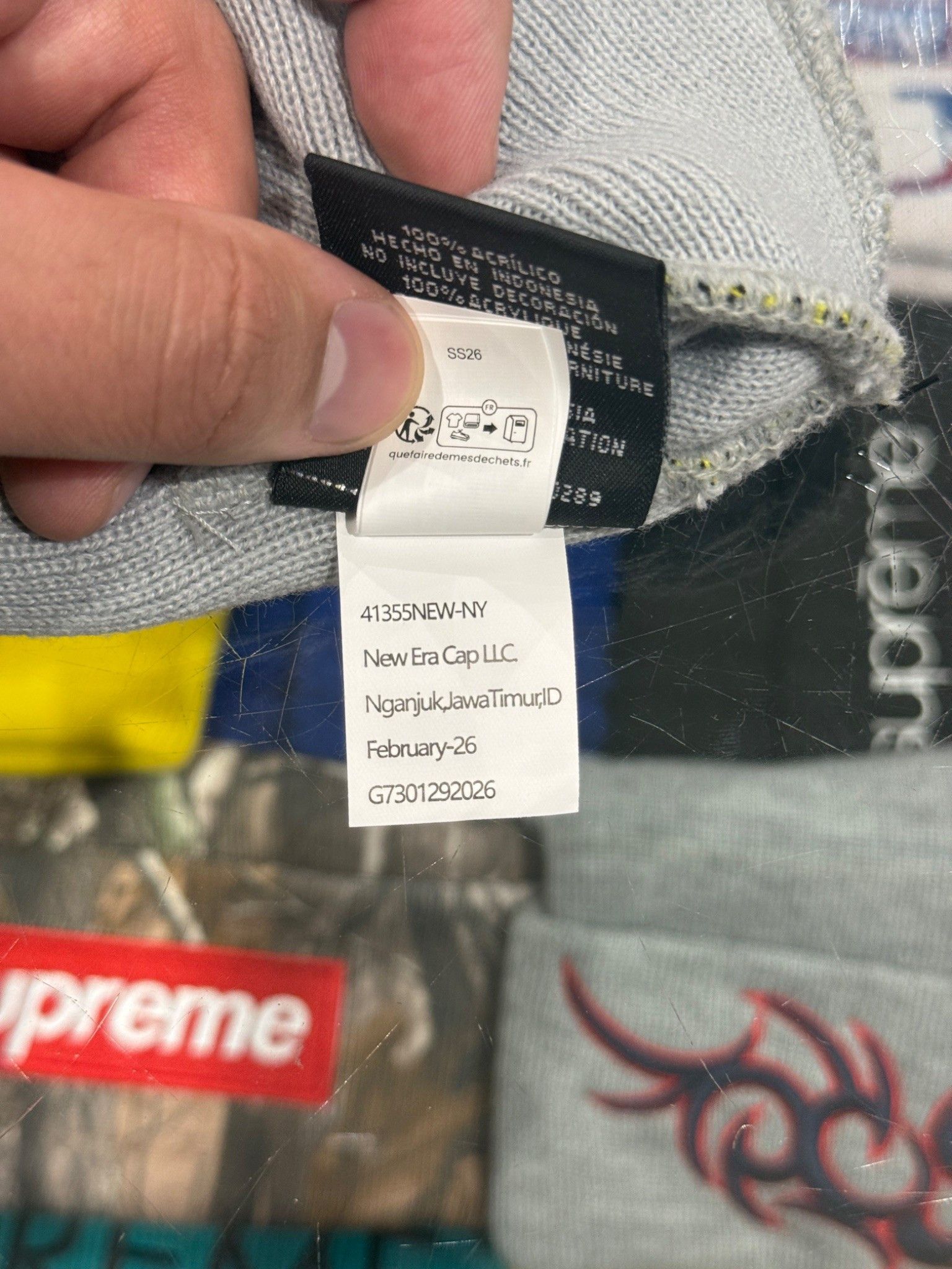 Supreme Supreme New Era Cursive Beanie Heather Grey Size ONE SIZE - 7 Thumbnail