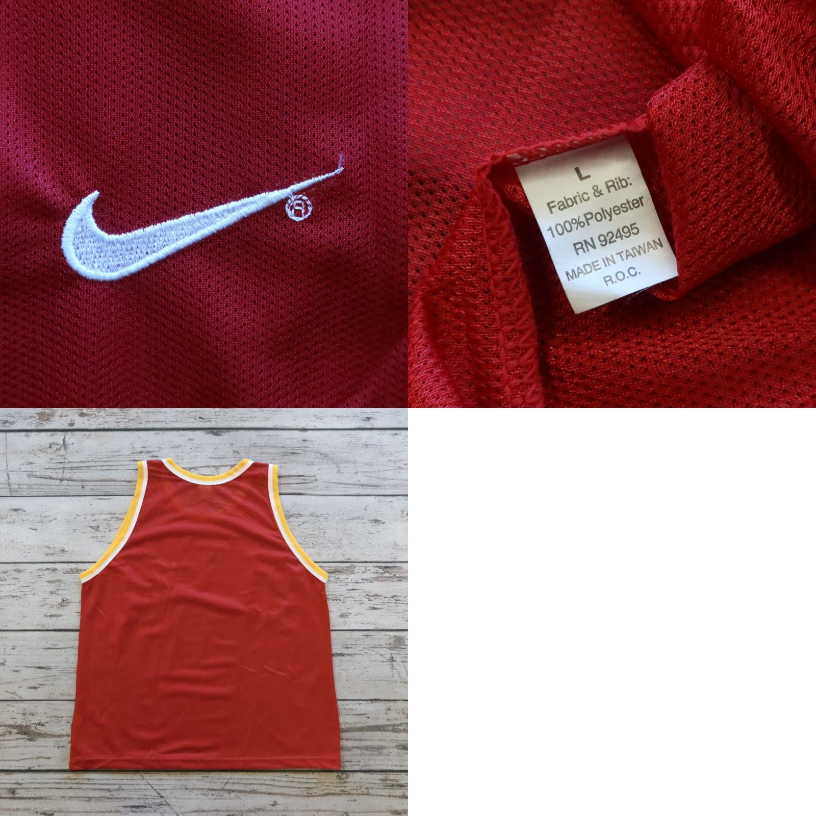 Nike Vintage Nike Swoosh Logo Basketball Jersey Tank L Red Men Mens Size US L / EU 52-54 / 3 - 8 Thumbnail