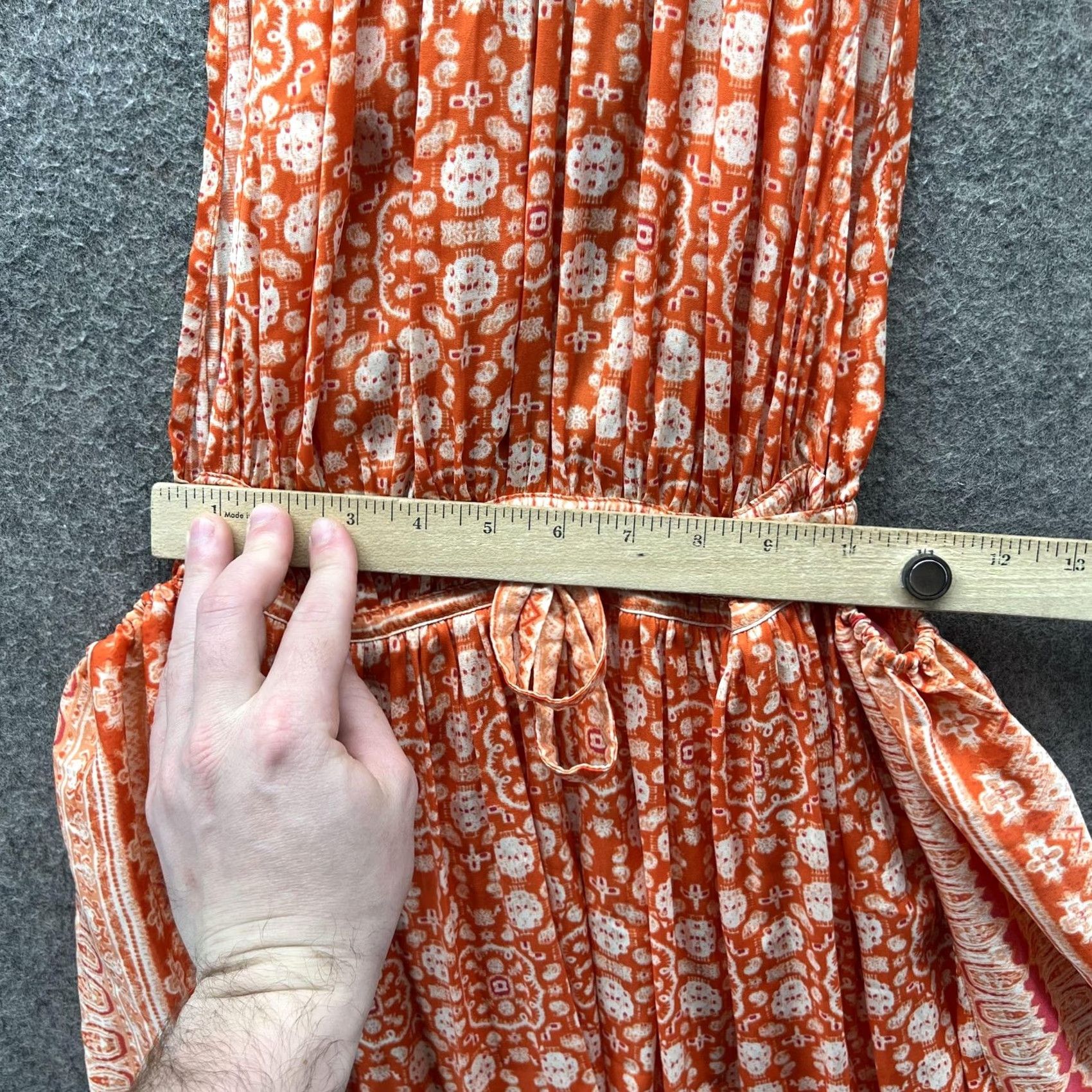 Free People Free People Dress Womens Small Orange Floral Halter Mini Sundress Boho Belted Size S / US 4 / IT 40 - 3 Thumbnail