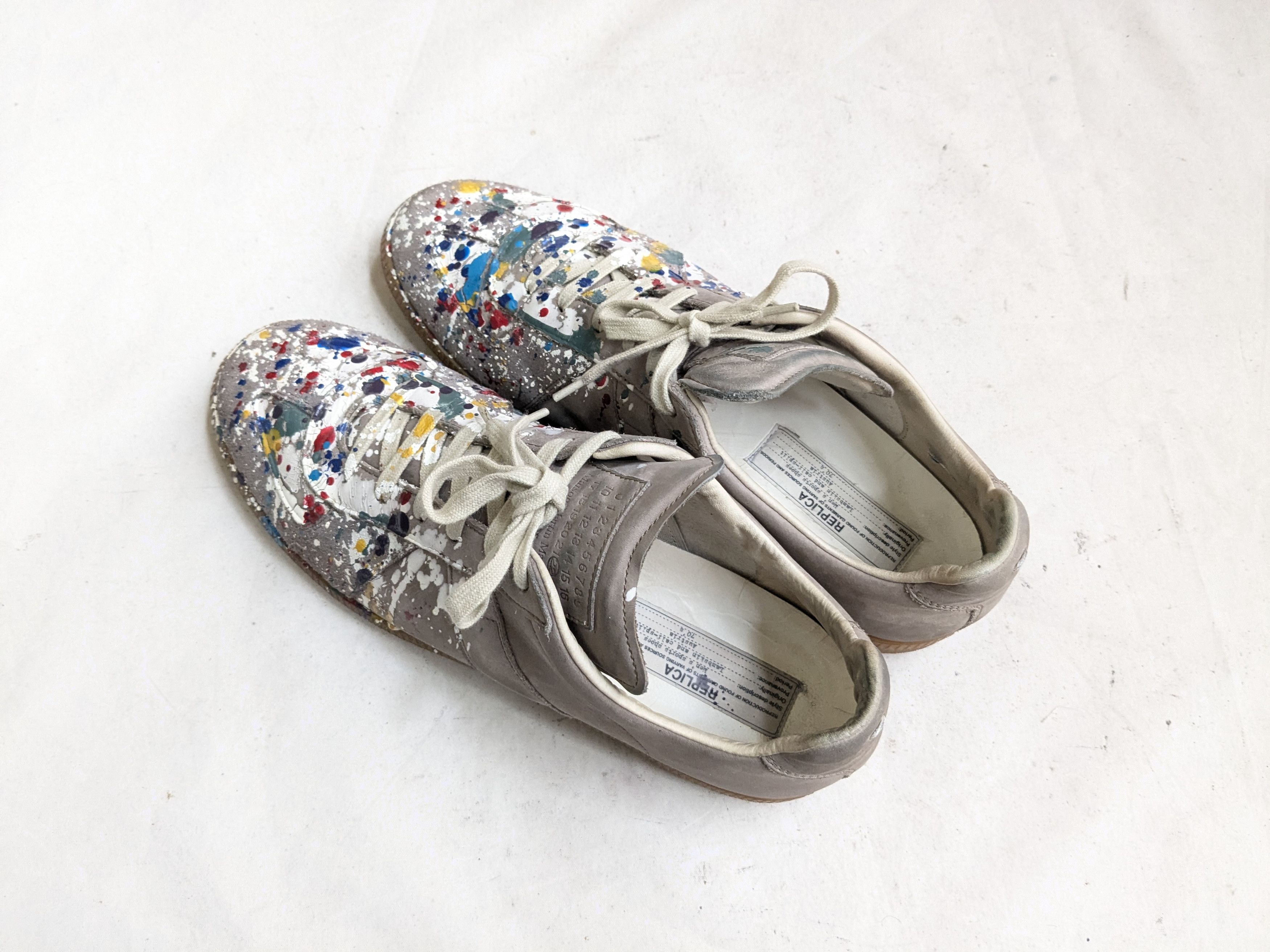 Maison Margiela Maison Margiela Replica GAT Gray Paint Splatter 12 45 Size US 12 / EU 45 - 12 Thumbnail