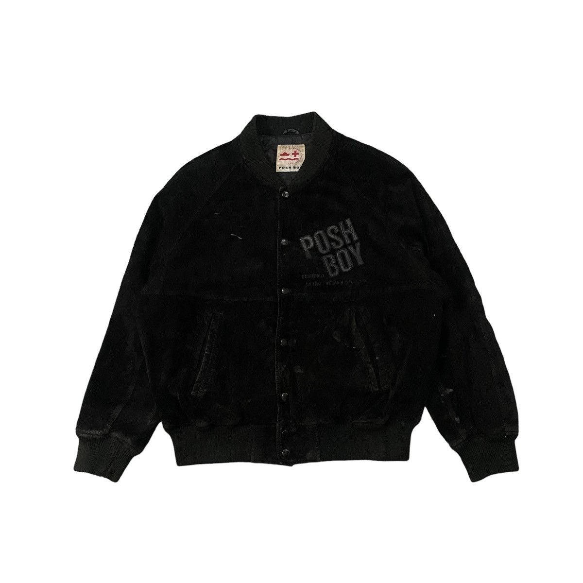 Japanese Brand Vintage Poshboy Blackout Pig Skin Leather Varsity Jacket Size US L / EU 52-54 / 3 - 2 Thumbnail