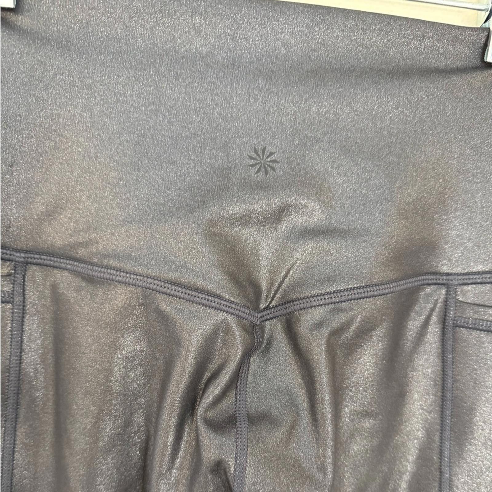 Other Athleta Inclination Moto Tight black shimmery leggings XXS Size 25" / US 0 / IT 36 - 4 Thumbnail
