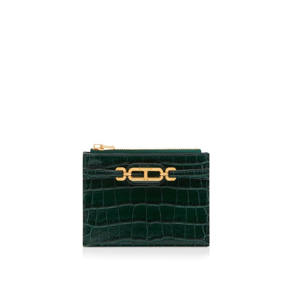 Tom Ford o1loc1c0425 S0476 Size: OS /Leather Zipped Card Holder Green Size ONE SIZE - 1 Thumbnail