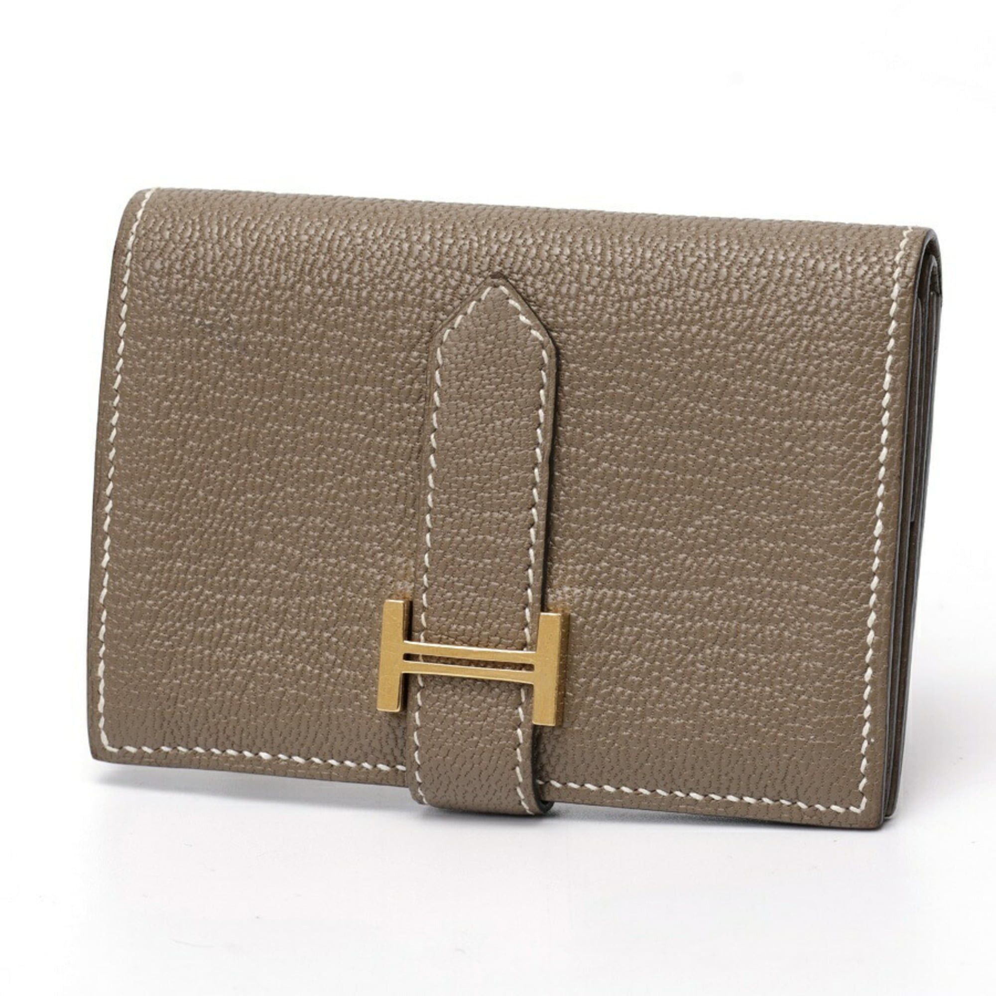 Hermes Hermes Bearn Mini Card Case, Chevre Leather, Mysore, Etoupe Size ONE SIZE - 1 Thumbnail