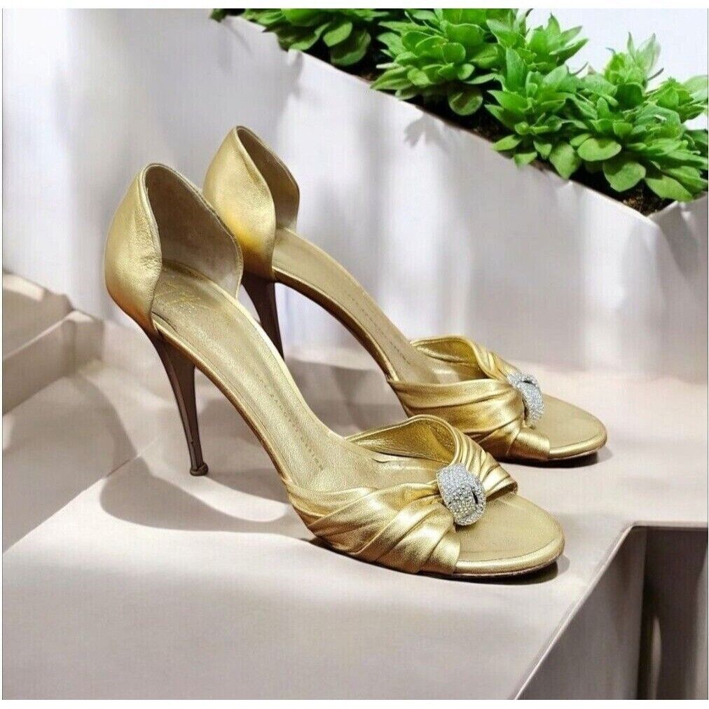 Giuseppe Zanotti Giuseppe Zanotti Gold Peep Toe Pumps Size EU 39.5/US 9 Size US 9 / IT 39 - 12 Thumbnail